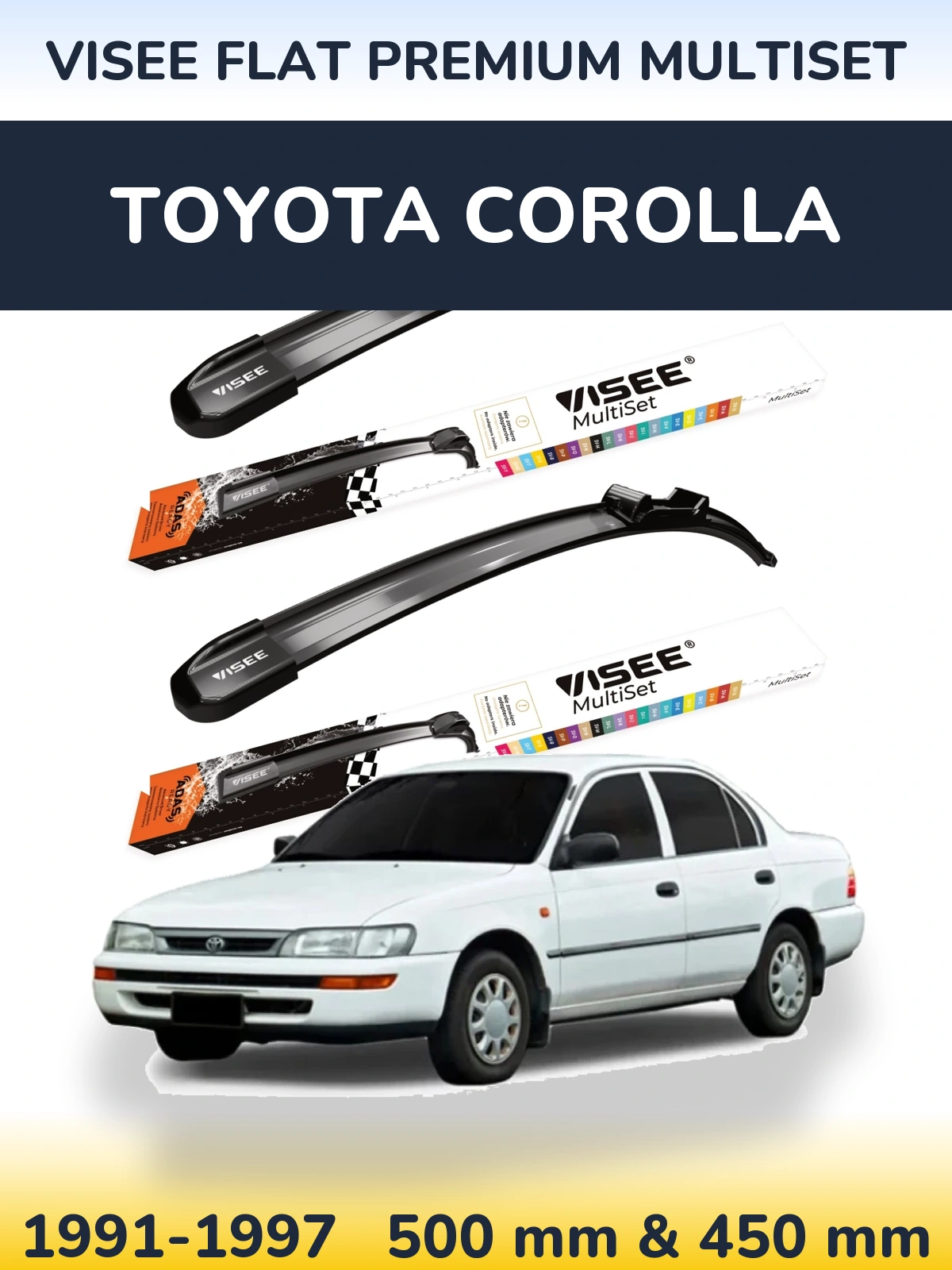 Torkarblad VISEE FLAT PREMIUM MultiSet för Toyota Corolla