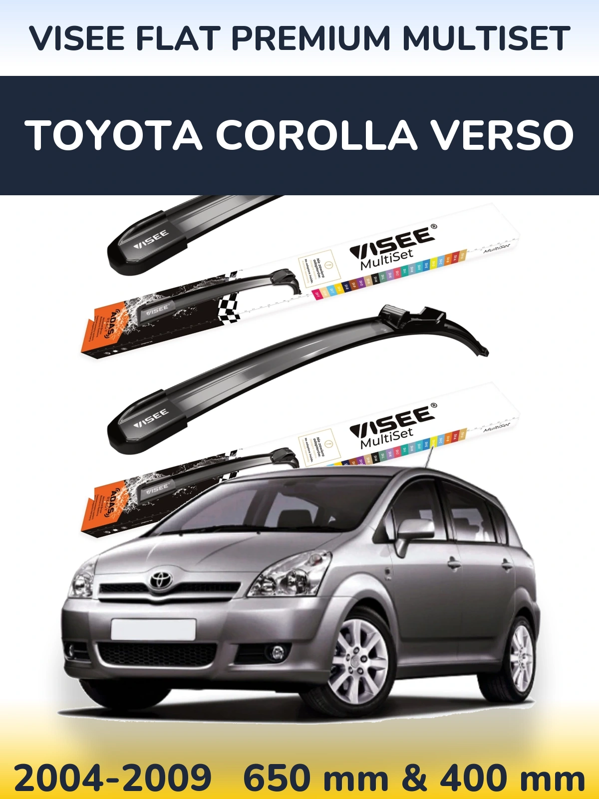 Torkarblad VISEE FLAT PREMIUM MultiSet för Toyota Corolla Verso