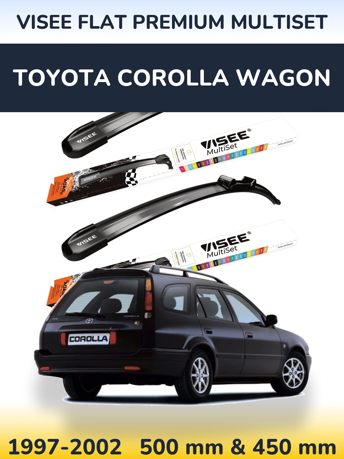 Torkarblad VISEE FLAT PREMIUM MultiSet för Toyota Corolla Wagon
