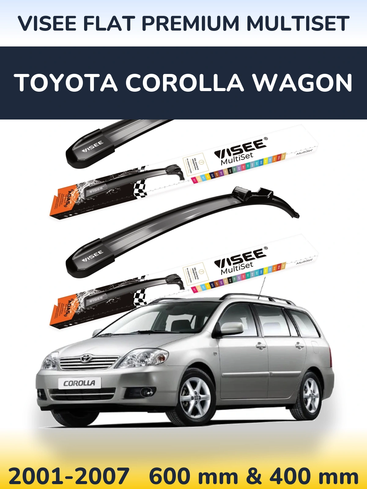 Torkarblad VISEE FLAT PREMIUM MultiSet för Toyota Corolla Wagon