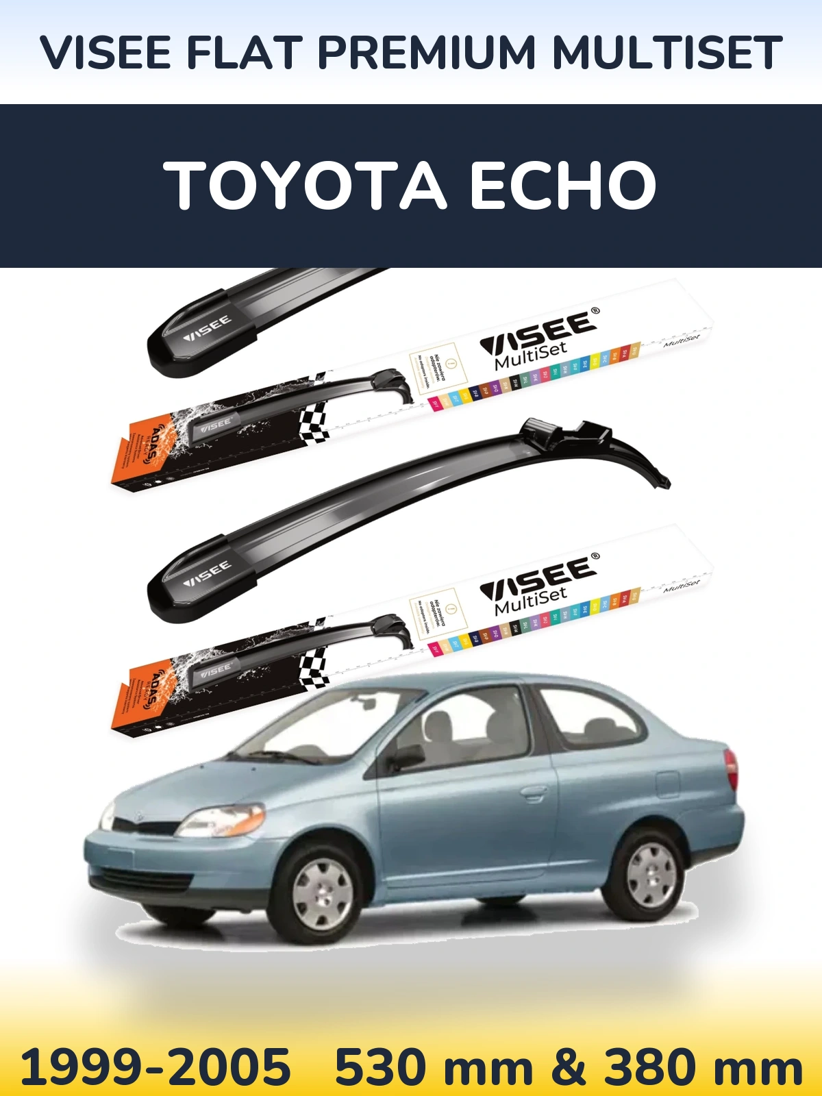 Torkarblad VISEE FLAT PREMIUM MultiSet för Toyota Echo