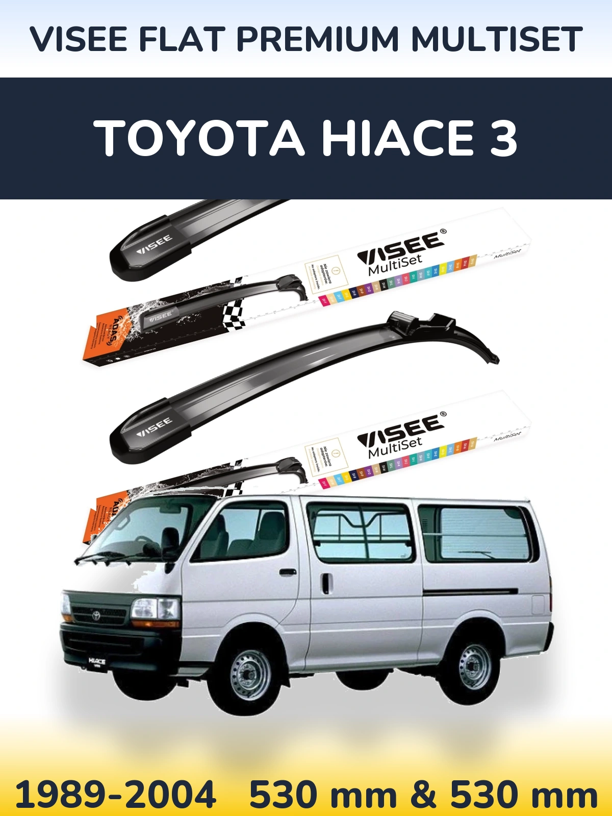 Torkarblad VISEE FLAT PREMIUM MultiSet för Toyota Hiace 3
