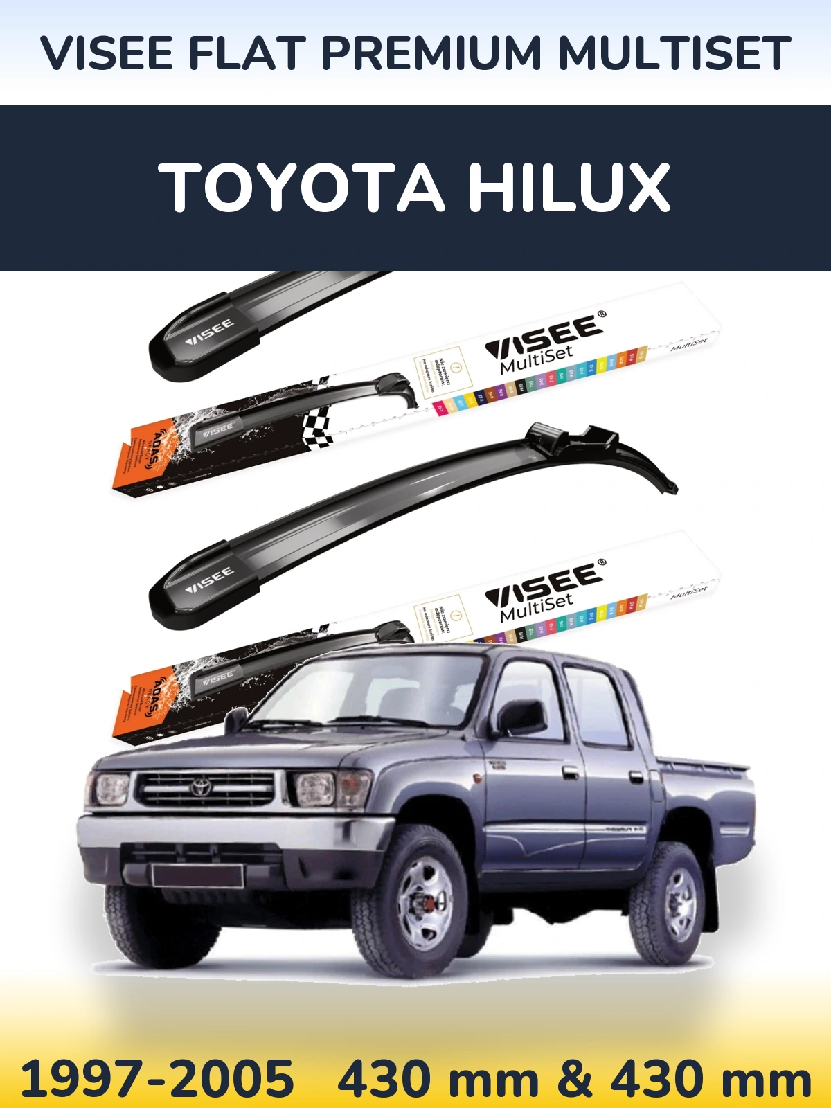 Torkarblad VISEE FLAT PREMIUM MultiSet för Toyota Hilux