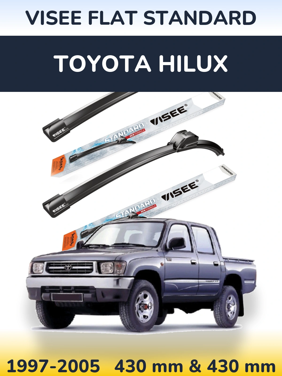 Torkarblad VISEE FLAT STANDARD för Toyota Hilux