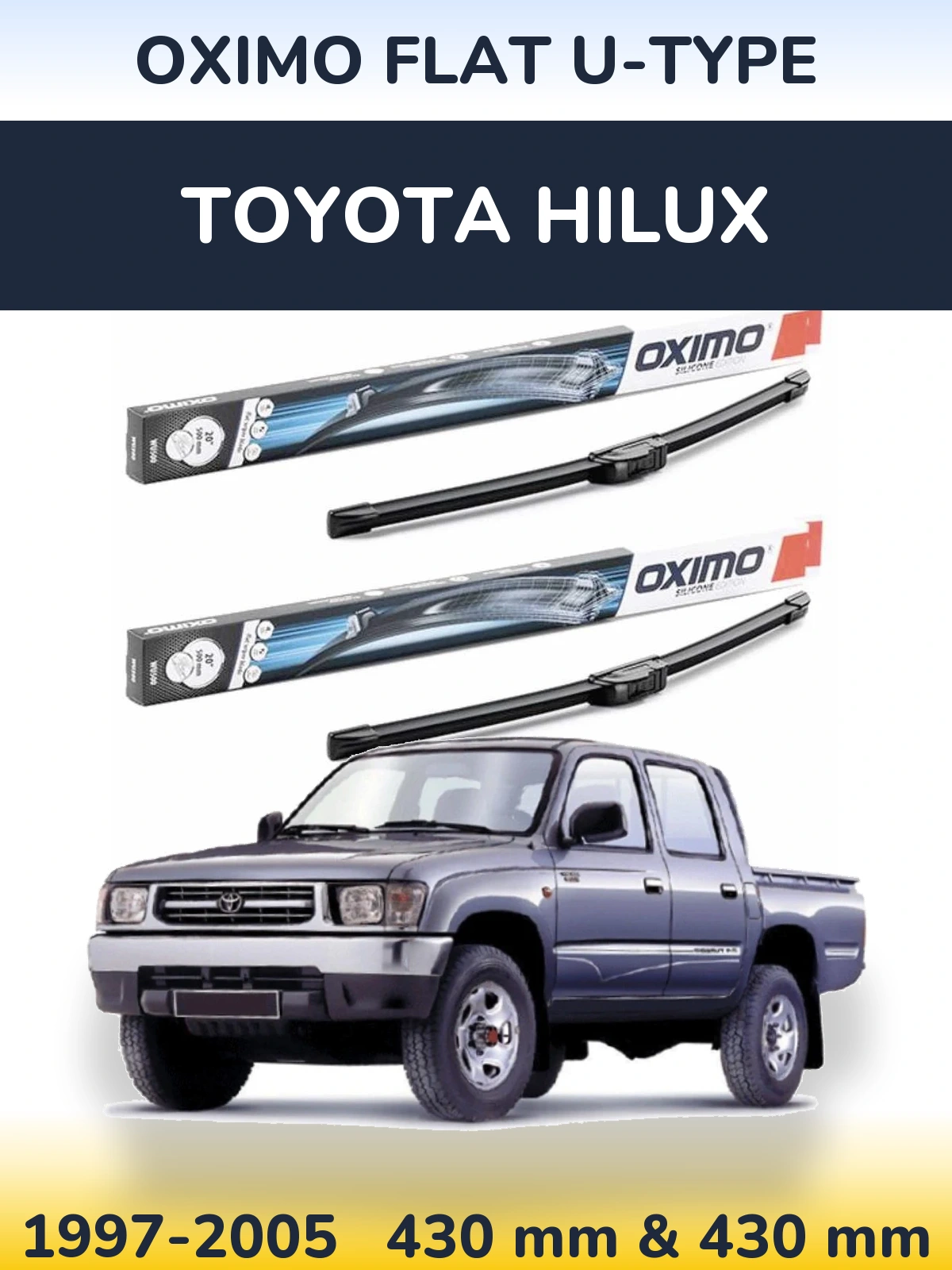 Torkarblad Oximo Flat U-type för Toyota Hilux