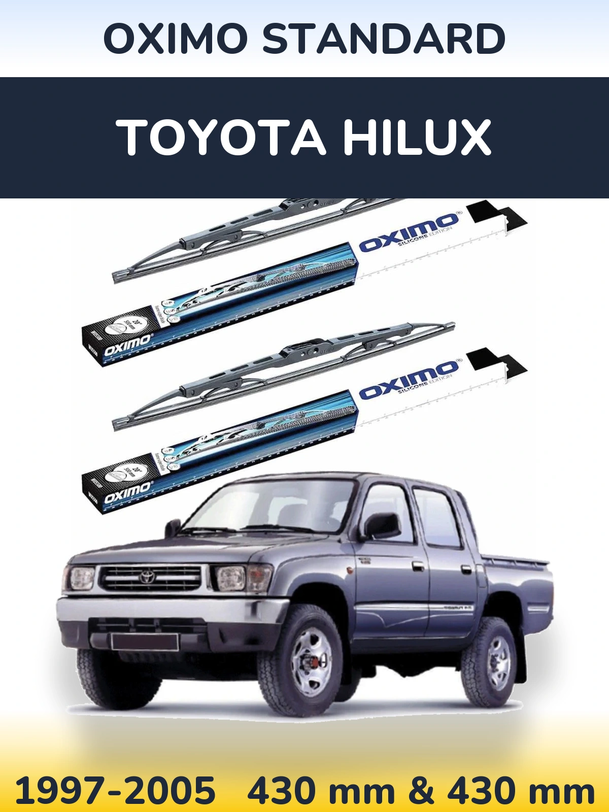 Комплект передних дворников Oximo Standard 425 & 425 мм для Toyota Hilux 1997-2005