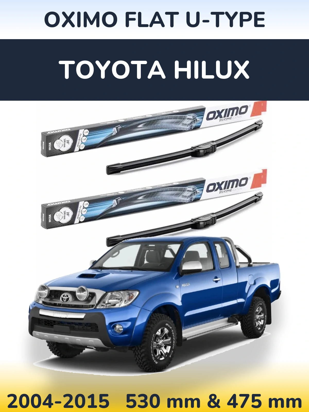 Torkarblad Oximo Flat U-type för Toyota Hilux