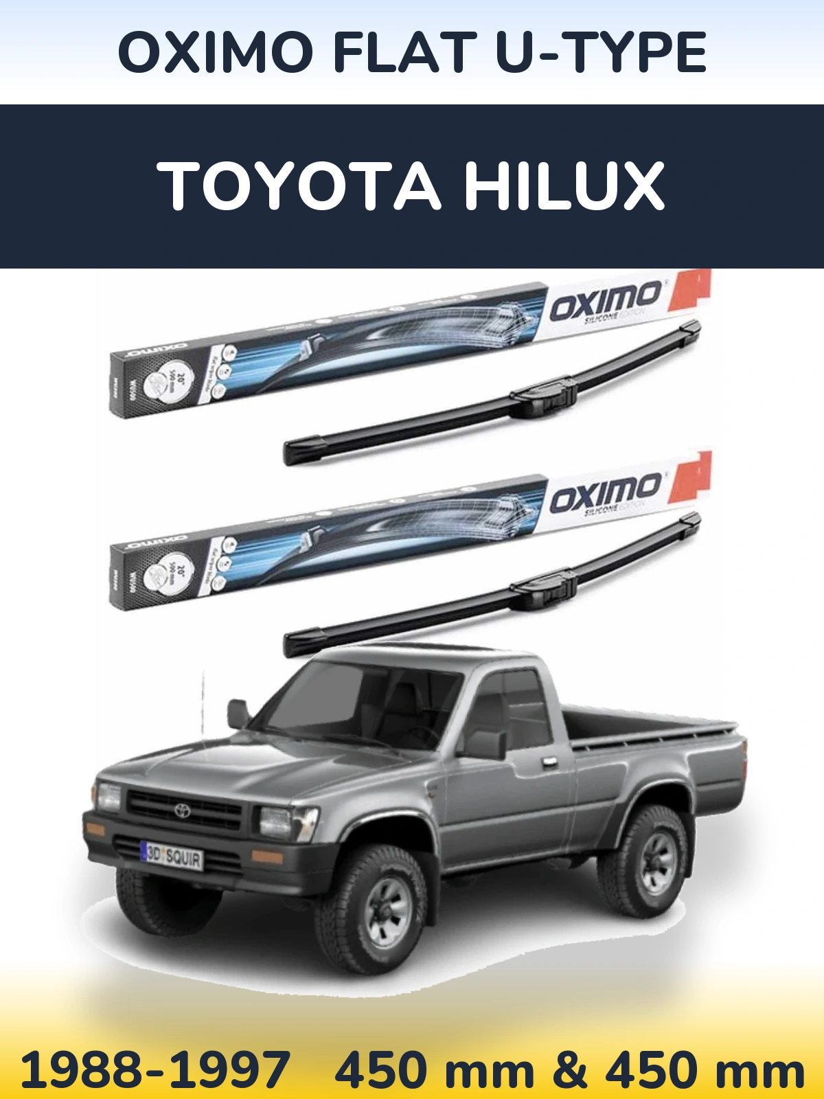 Torkarblad Oximo Flat U-type för Toyota Hilux