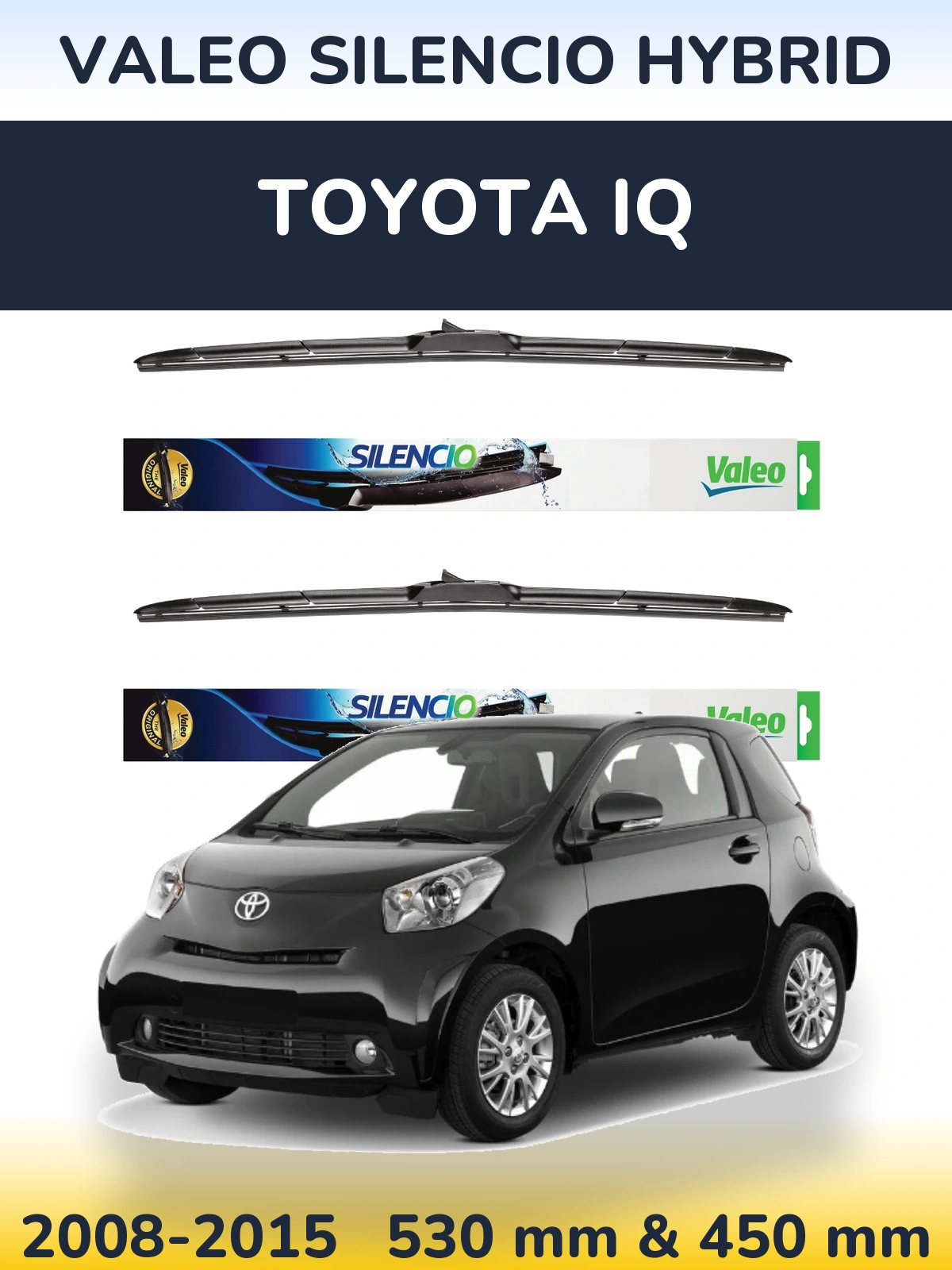 Комплект передних дворников Valeo Silencio Hybrid 530 & 450 мм для Toyota iQ 2008-2015