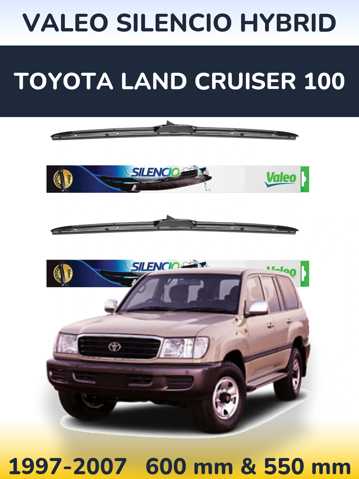 Torkarblad Valeo Silencio Hybrid för Toyota Land Cruiser 100