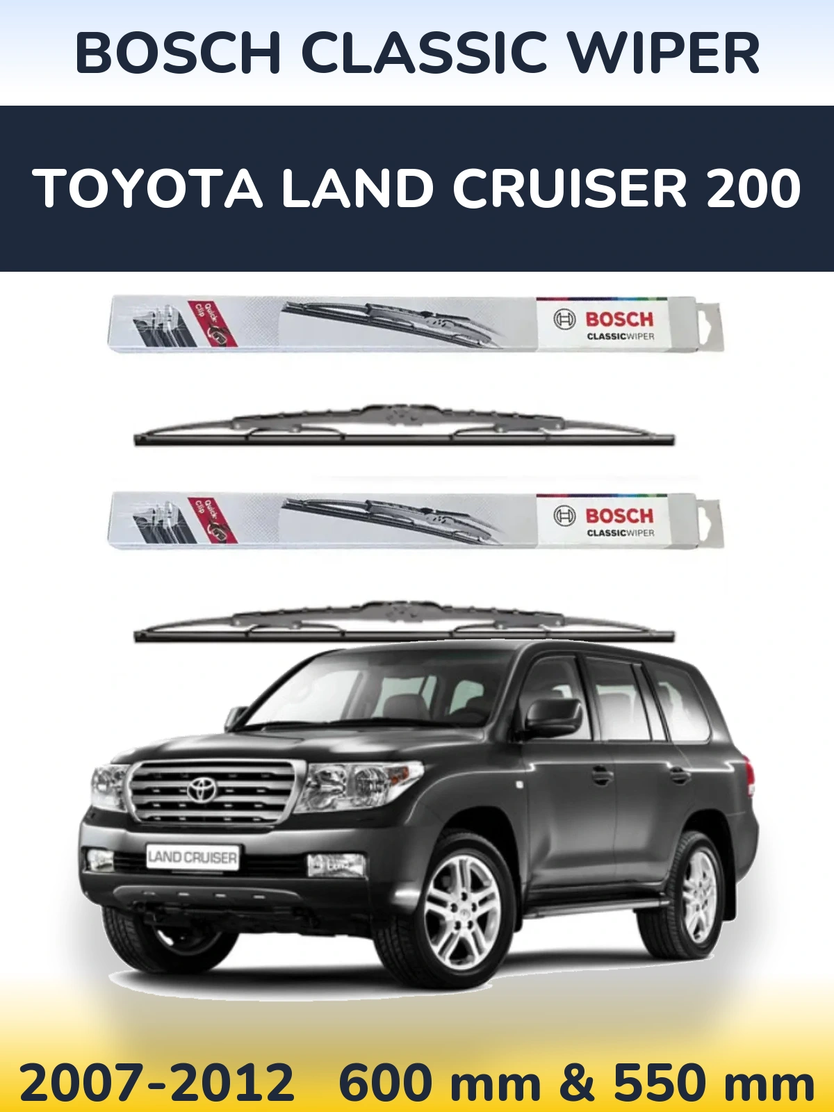 Torkarblad BOSCH Classic Wiper för Toyota Land Cruiser 200