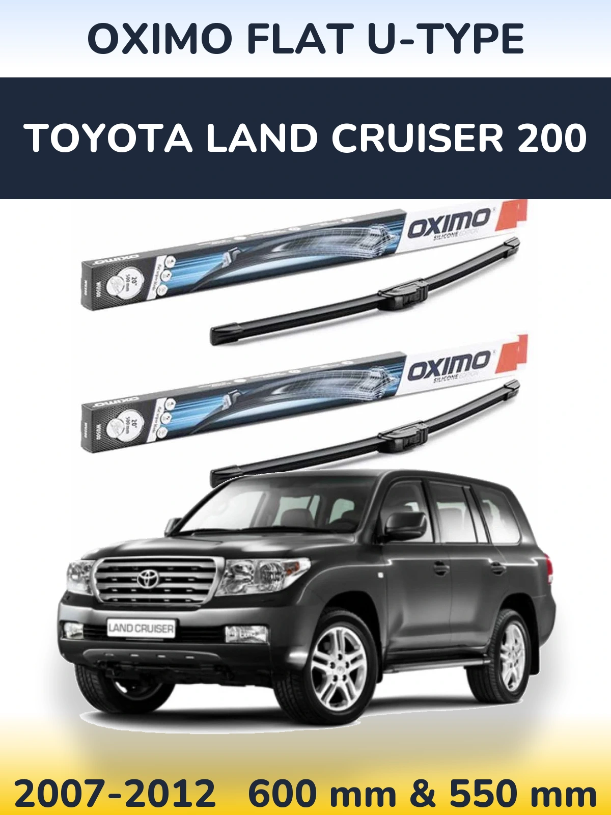 Torkarblad Oximo Flat U-type för Toyota Land Cruiser 200