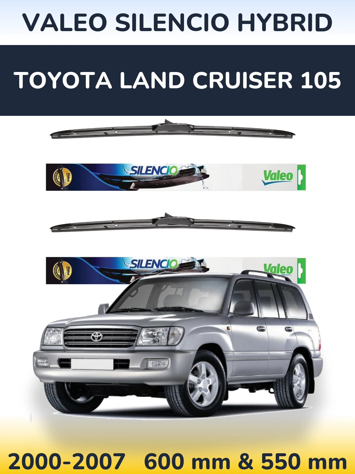 Torkarblad Valeo Silencio Hybrid för Toyota Land Cruiser 105