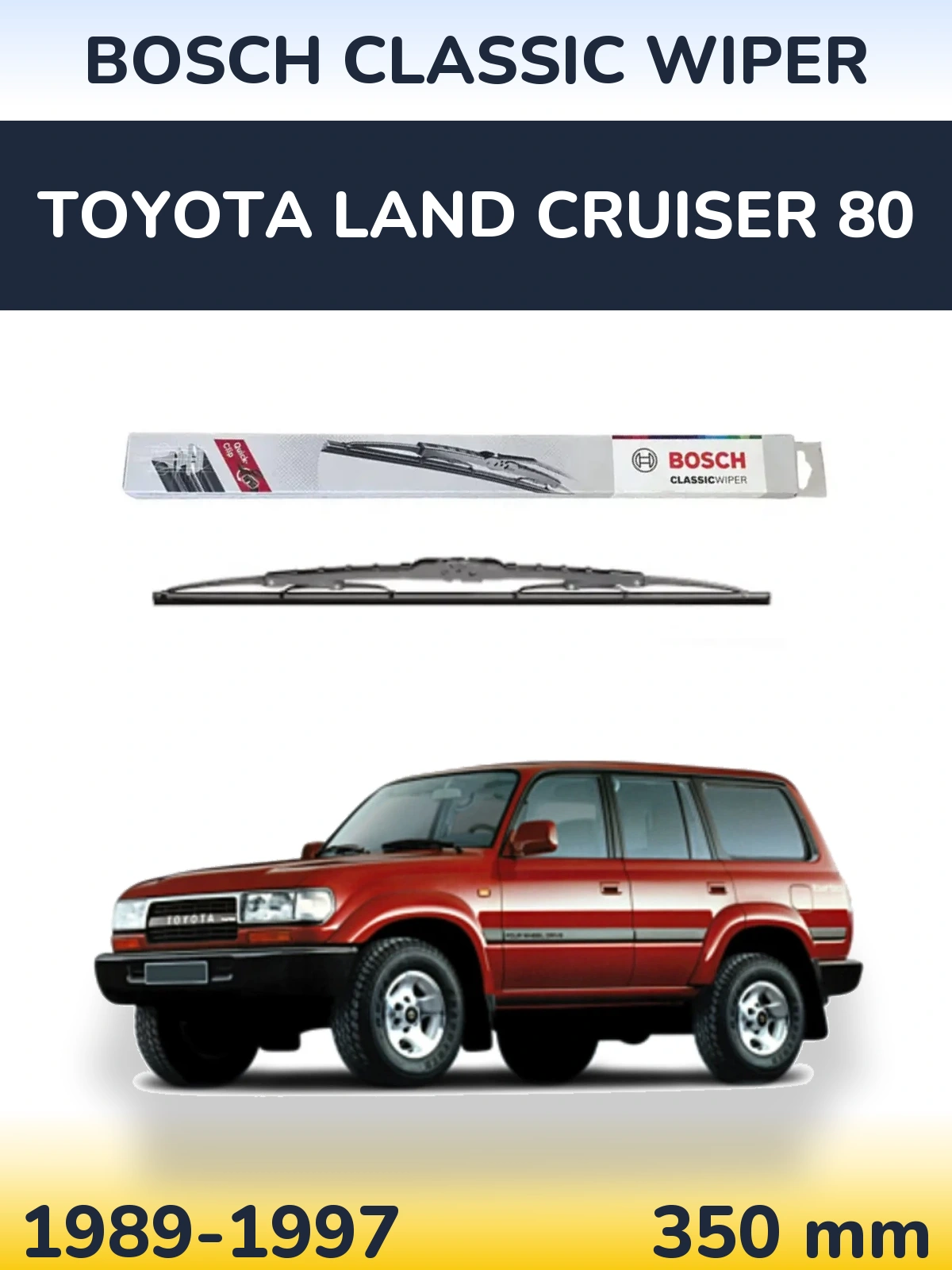 Rear wiper blade BOSCH Classic Wiper 340 mm for Toyota Land Cruiser 80 1989-1997