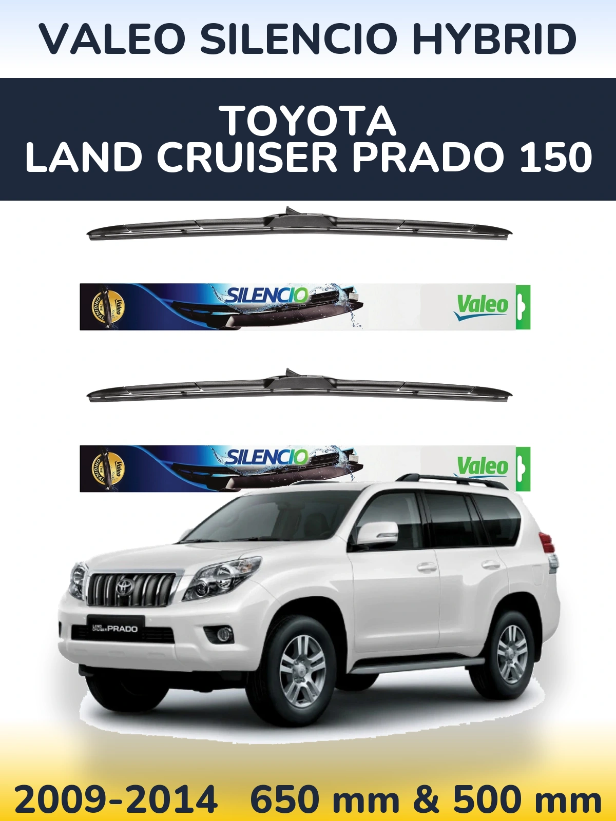Torkarblad Valeo Silencio Hybrid för Toyota Land Cruiser Prado 150