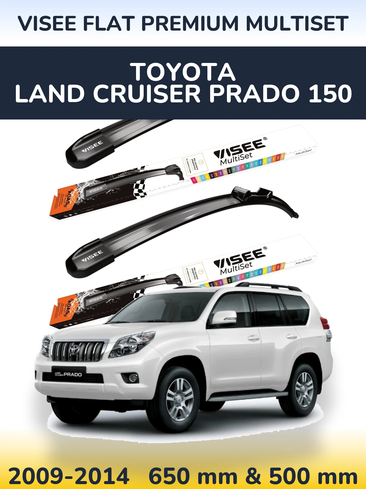 Torkarblad VISEE FLAT PREMIUM MultiSet för Toyota Land Cruiser Prado 150