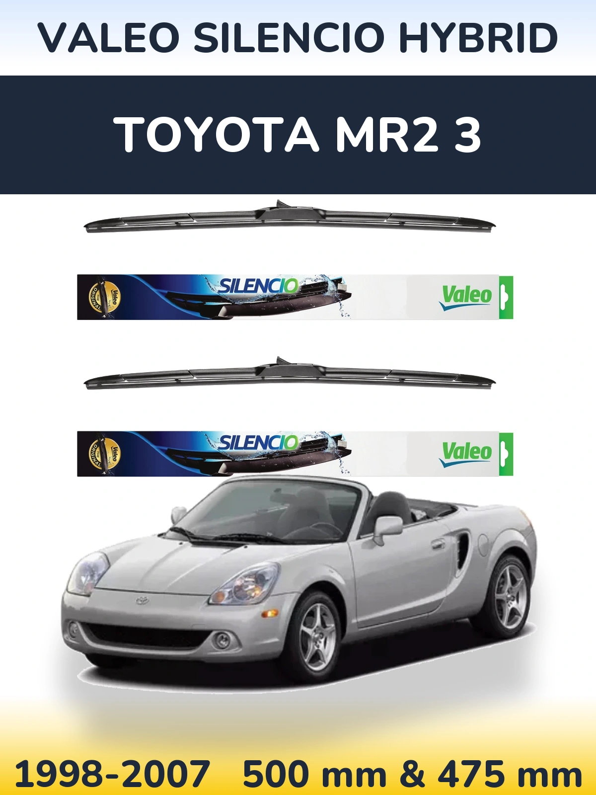 Torkarblad Valeo Silencio Hybrid för Toyota MR2 3
