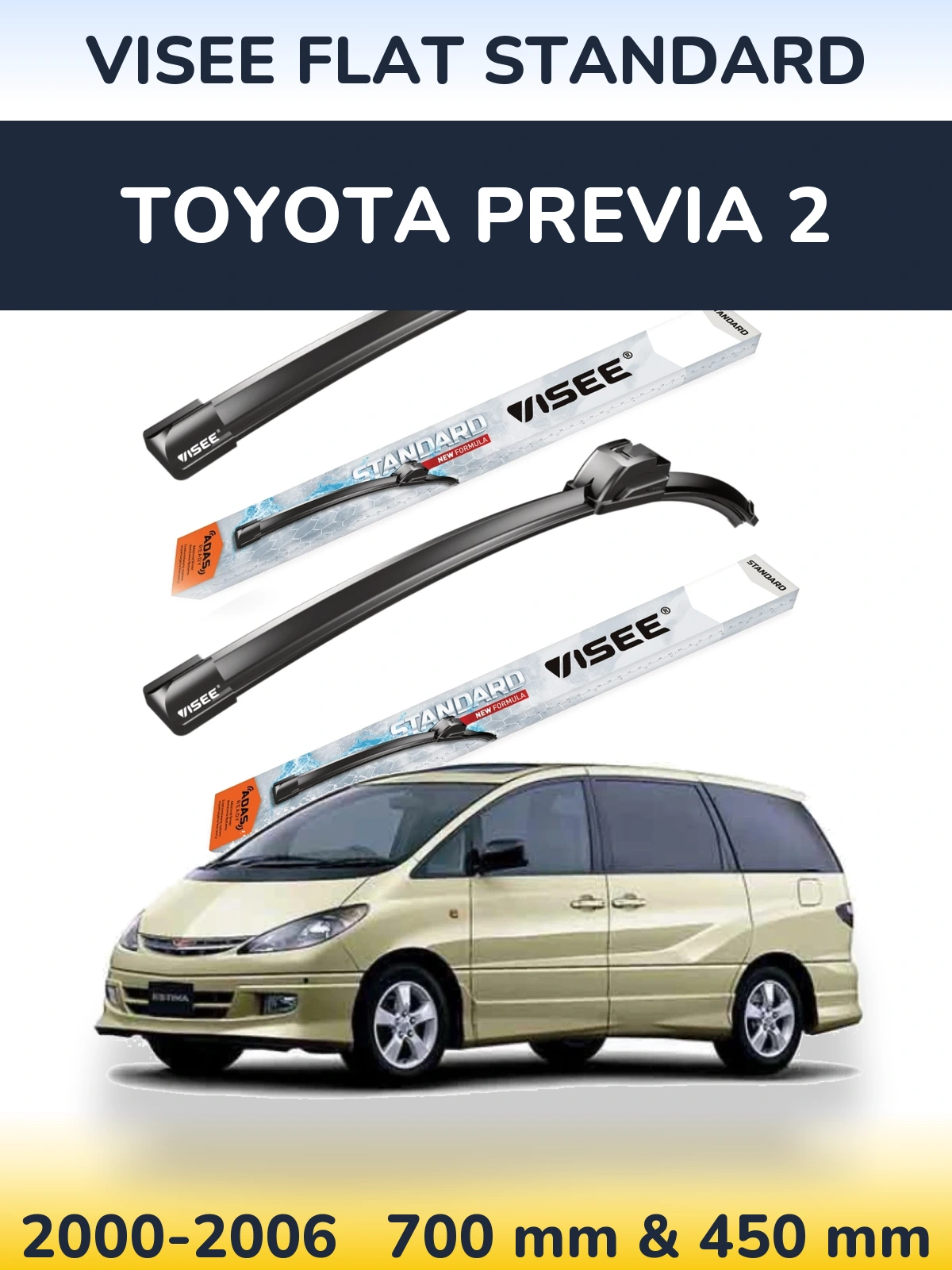 Torkarblad VISEE FLAT STANDARD för Toyota Previa 2