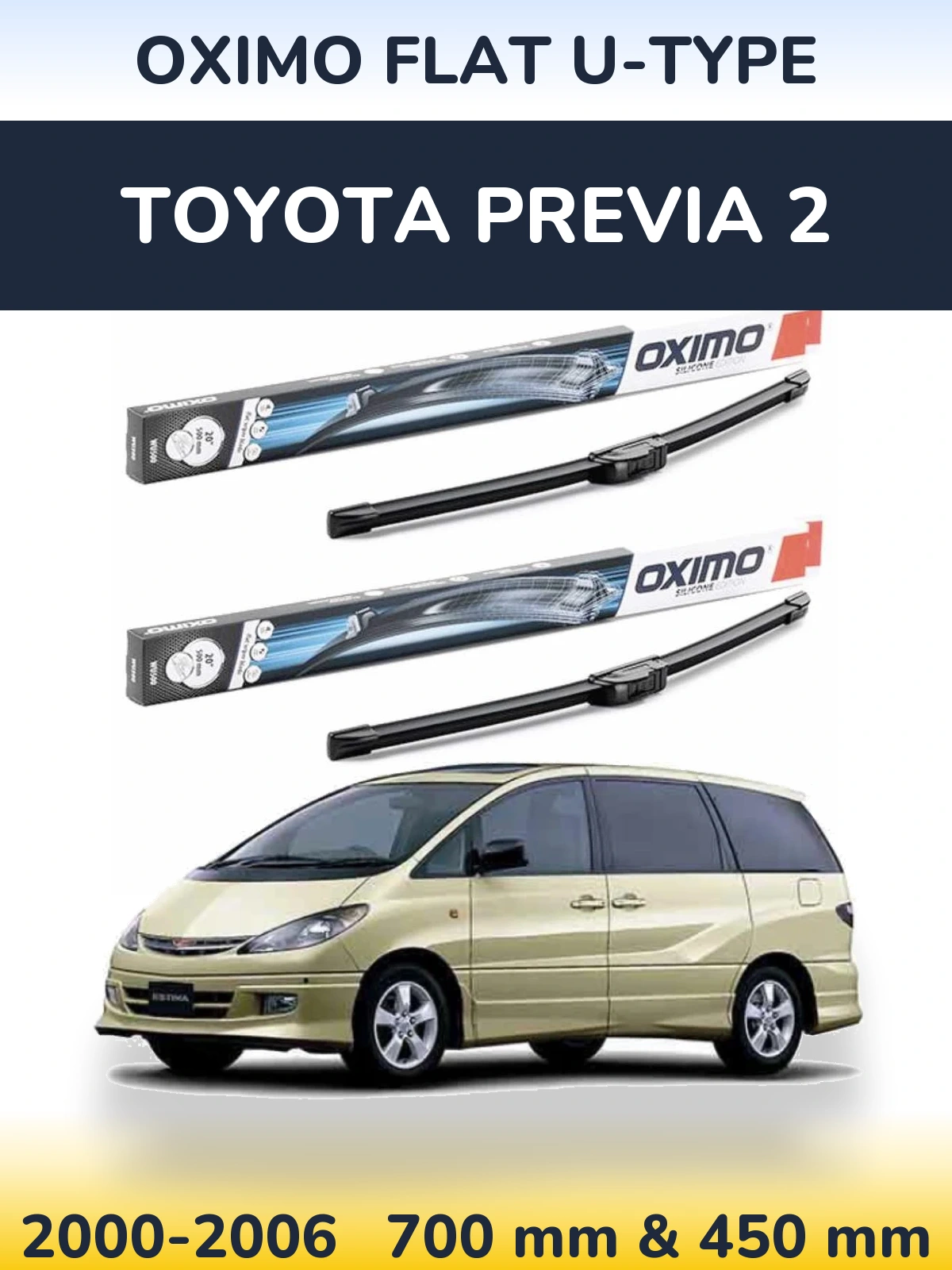 Torkarblad Oximo Flat U-type för Toyota Previa 2