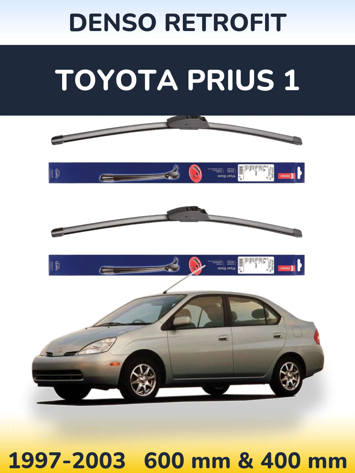Комплект передних дворников Denso Retrofit 600 & 400 мм для Toyota Prius 1 1997-2003