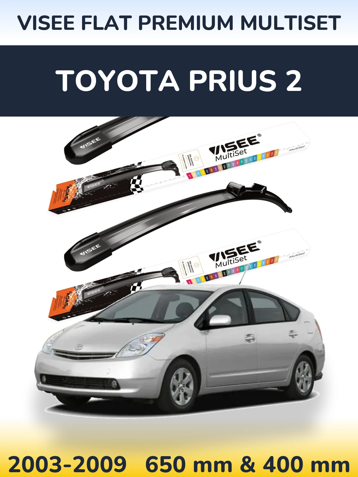 Torkarblad VISEE FLAT PREMIUM MultiSet för Toyota Prius 2