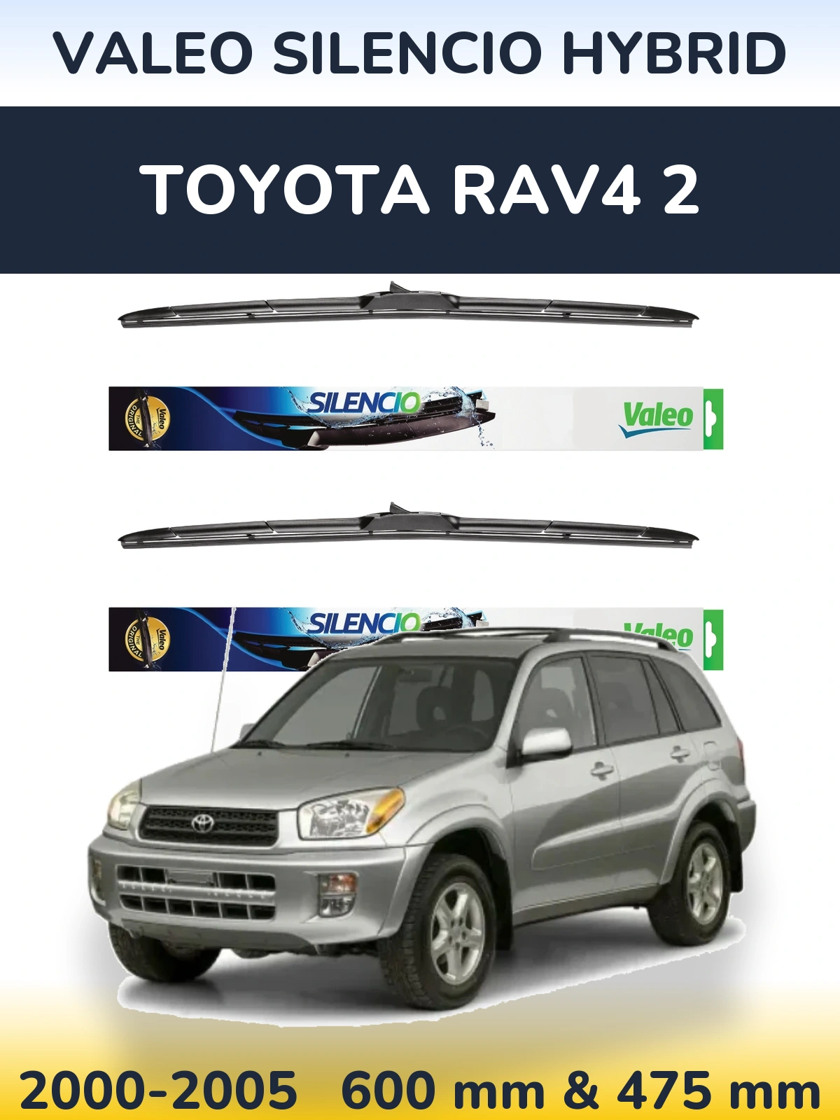 Torkarblad Valeo Silencio Hybrid för Toyota RAV4 2