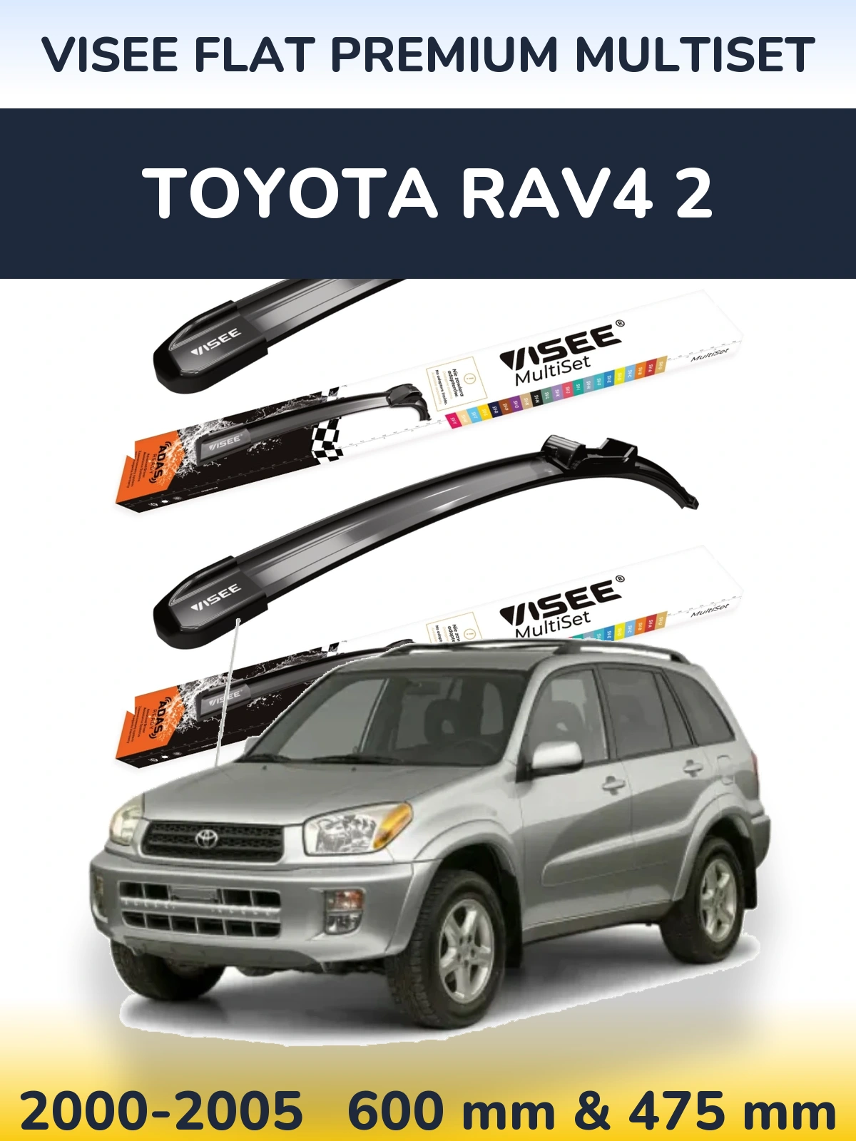 Torkarblad VISEE FLAT PREMIUM MultiSet för Toyota RAV4 2