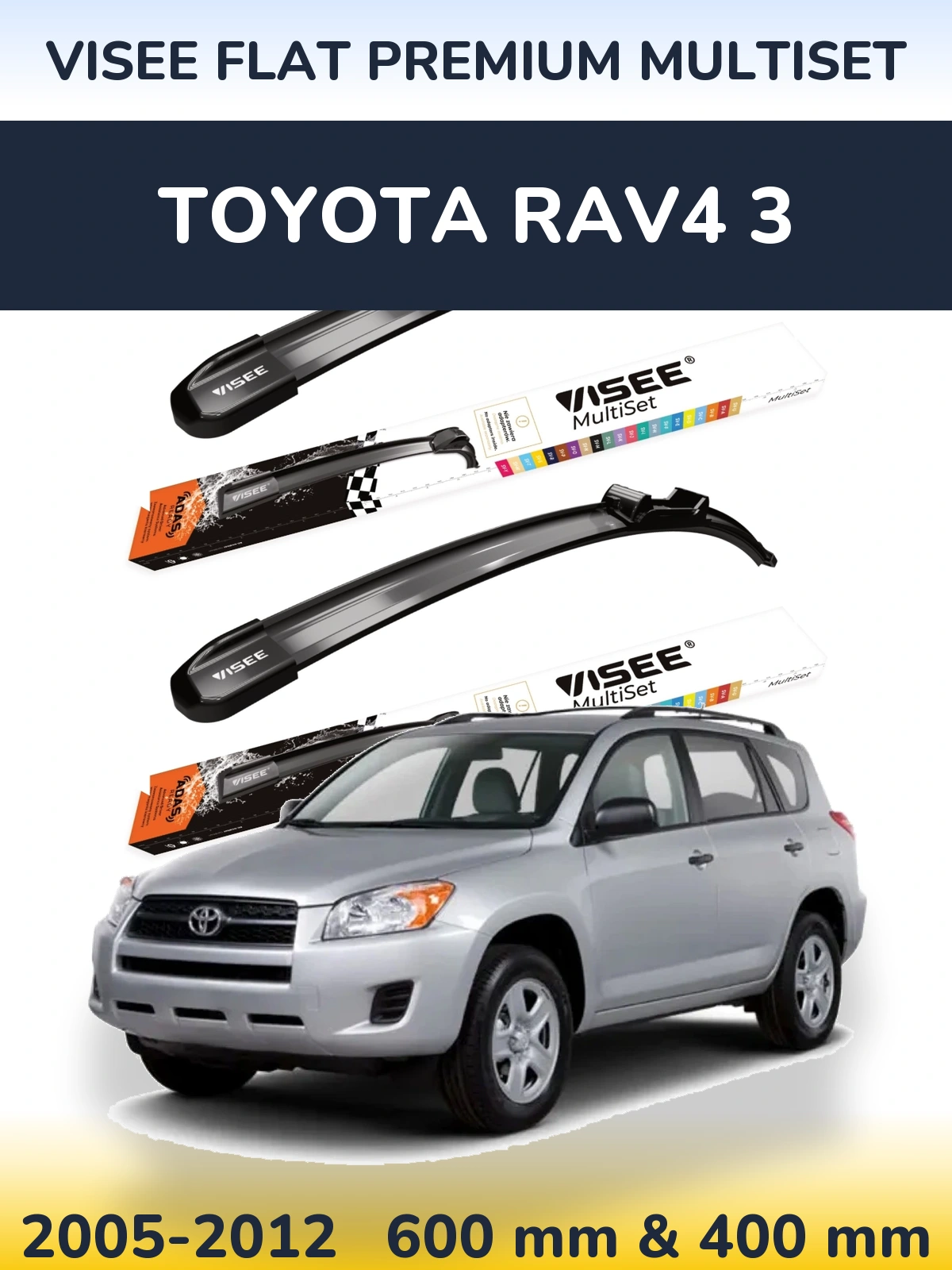 Torkarblad VISEE FLAT PREMIUM MultiSet för Toyota RAV4 3