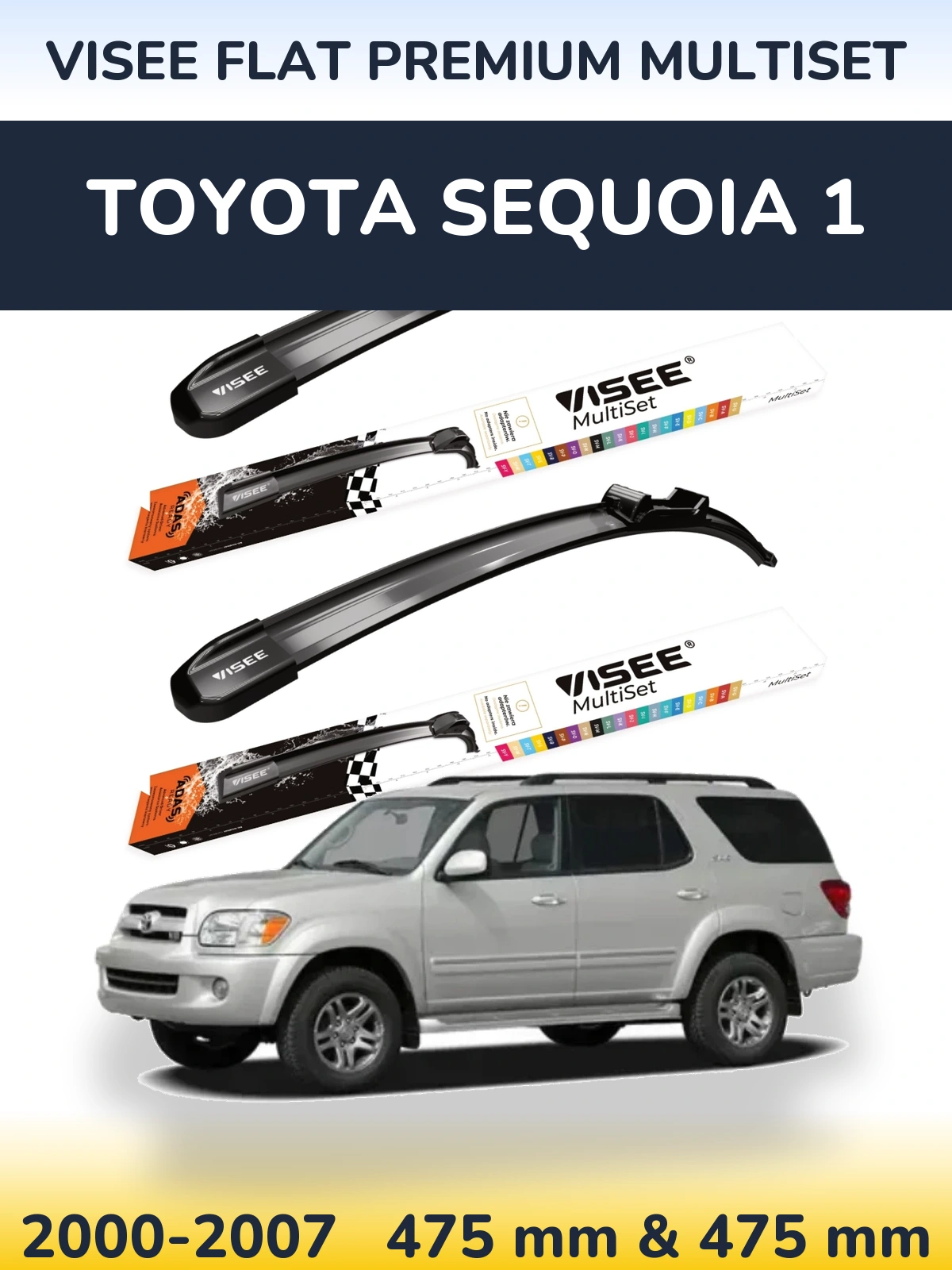 Torkarblad VISEE FLAT PREMIUM MultiSet för Toyota Sequoia 1