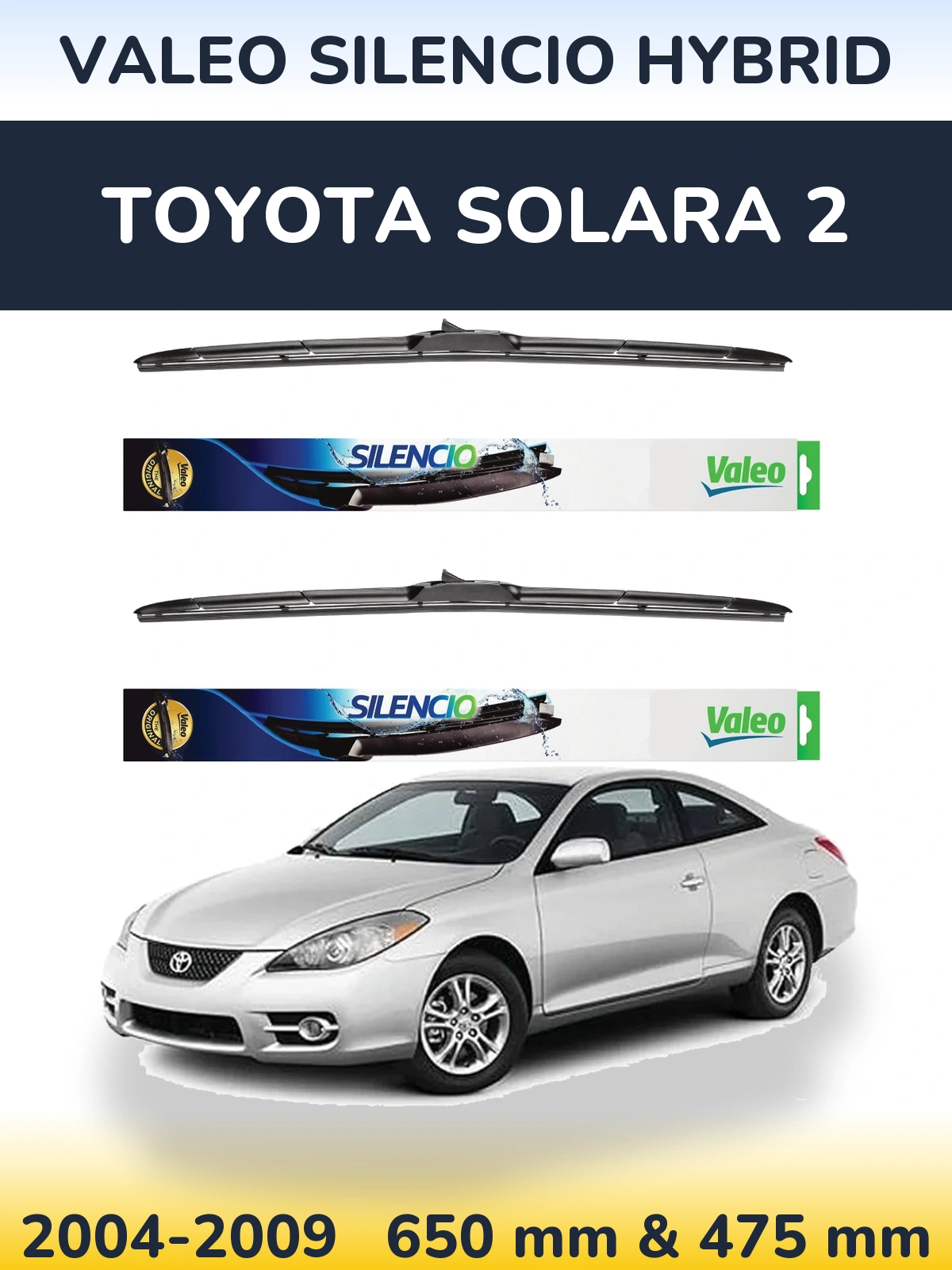 Torkarblad Valeo Silencio Hybrid för Toyota Solara 2