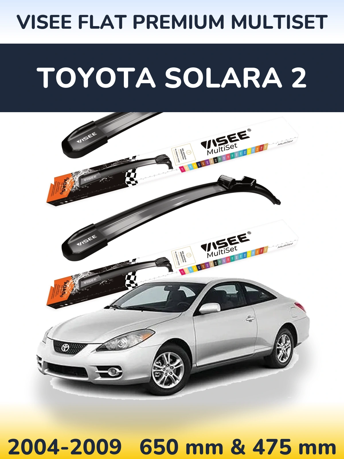 Torkarblad VISEE FLAT PREMIUM MultiSet för Toyota Solara 2