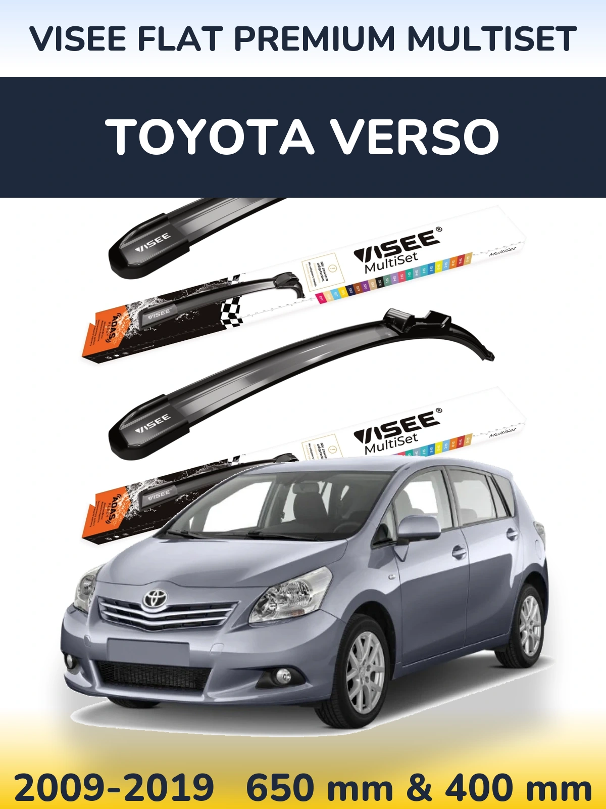 Torkarblad VISEE FLAT PREMIUM MultiSet för Toyota Verso