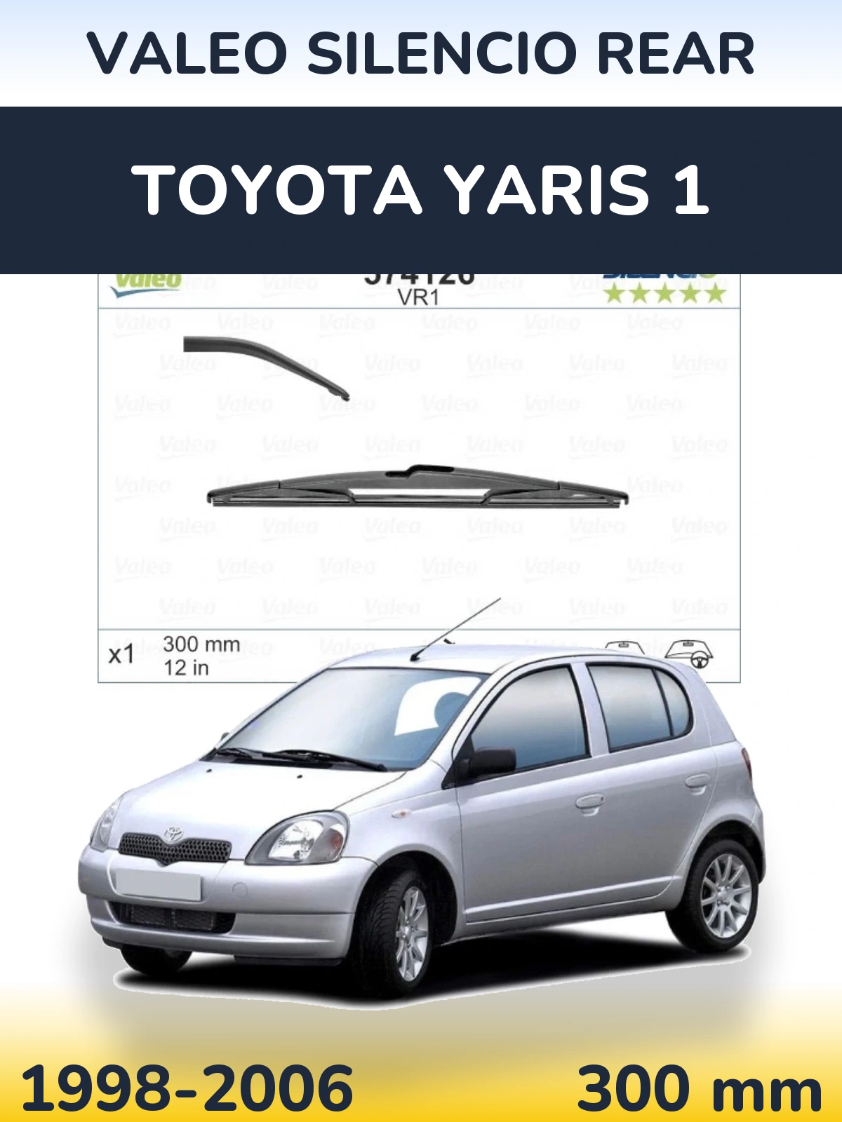 Rear wiper blade Valeo Silencio Rear 300 mm for Toyota Yaris 1 1998-2006