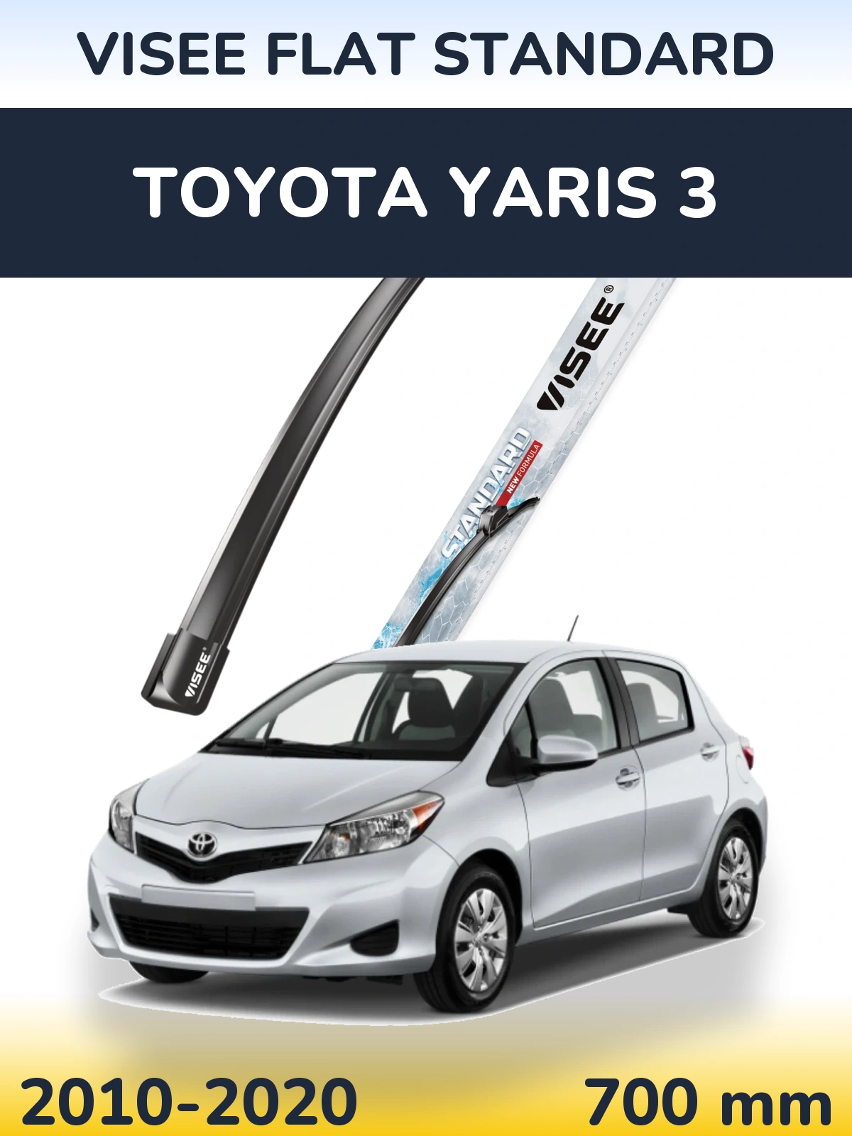 Front wiper blade VISEE FLAT STANDARD 700 mm for Toyota Yaris 3 2010-2020