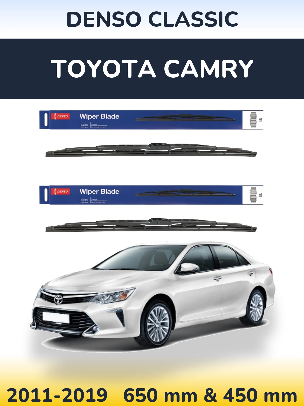 Комплект передних дворников Denso Classic 650 & 450 мм для Toyota Camry 2011-2019