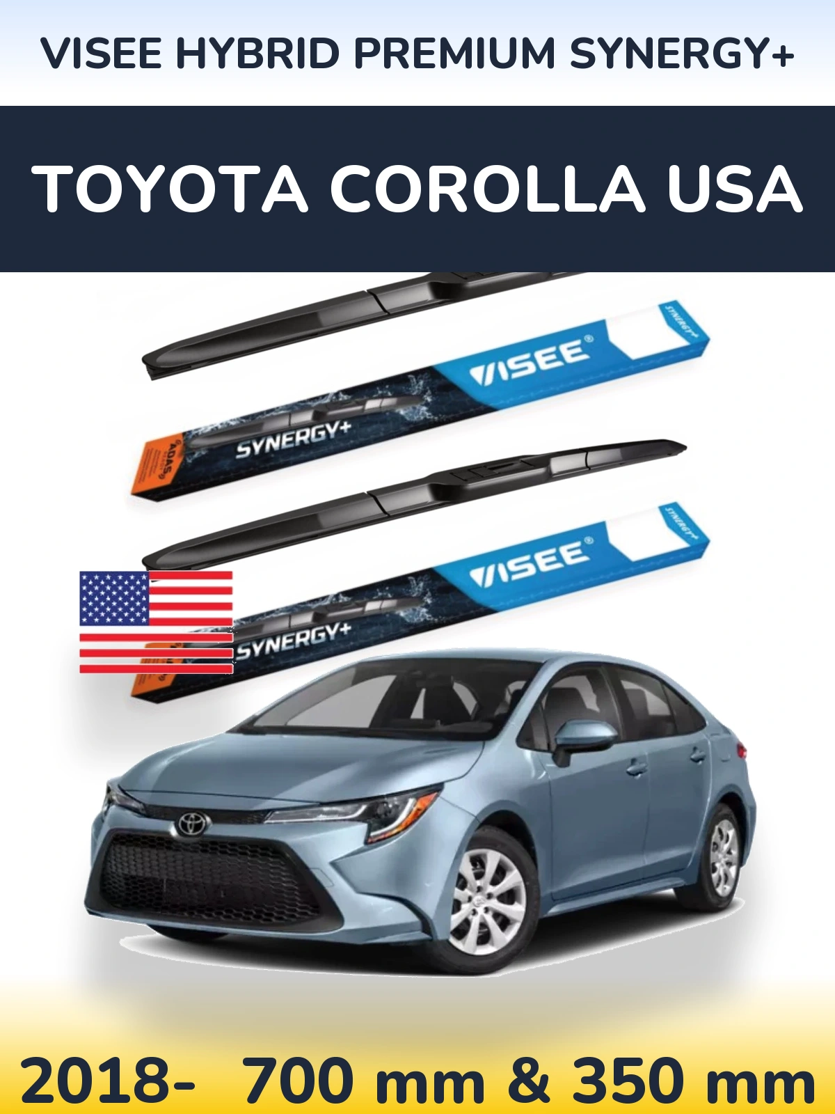 Torkarblad VISEE HYBRID PREMIUM SYNERGY+ för Toyota Corolla USA