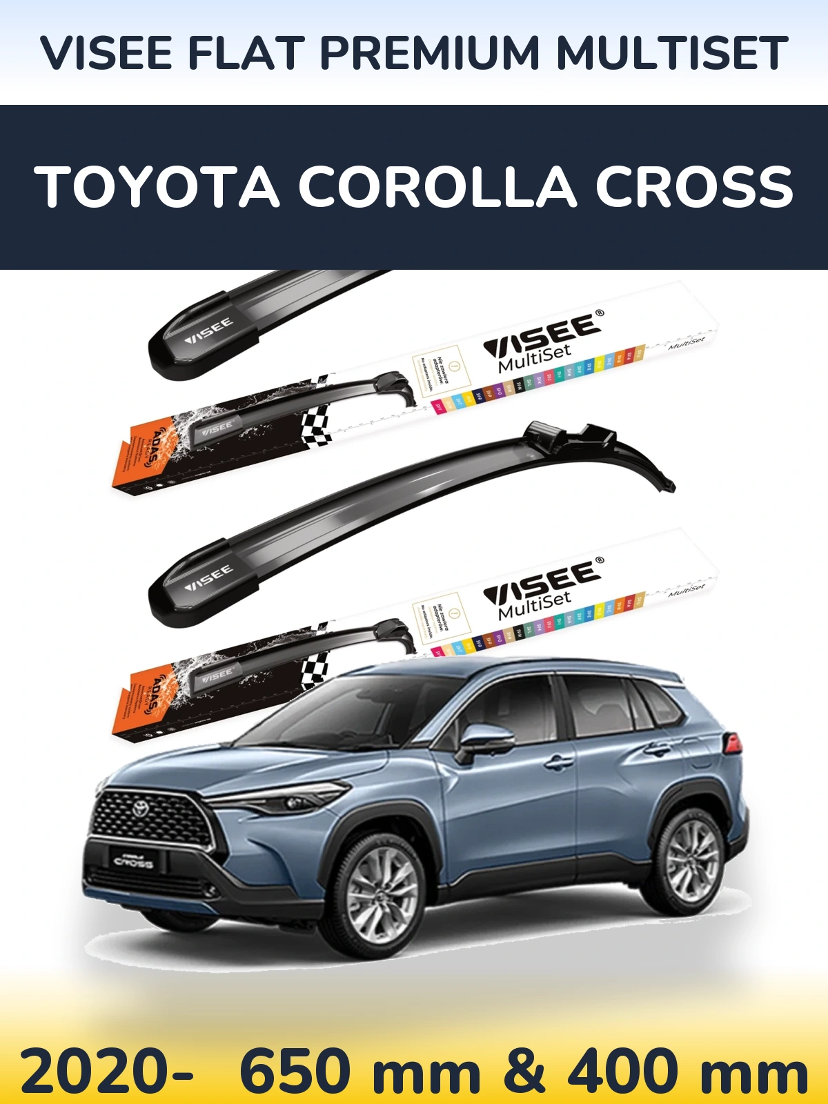 Torkarblad VISEE FLAT PREMIUM MultiSet för Toyota Corolla Cross