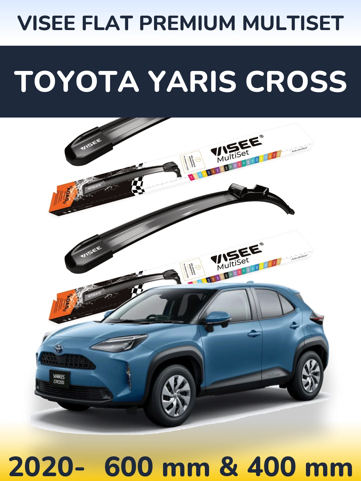 Torkarblad VISEE FLAT PREMIUM MultiSet för Toyota Yaris Cross
