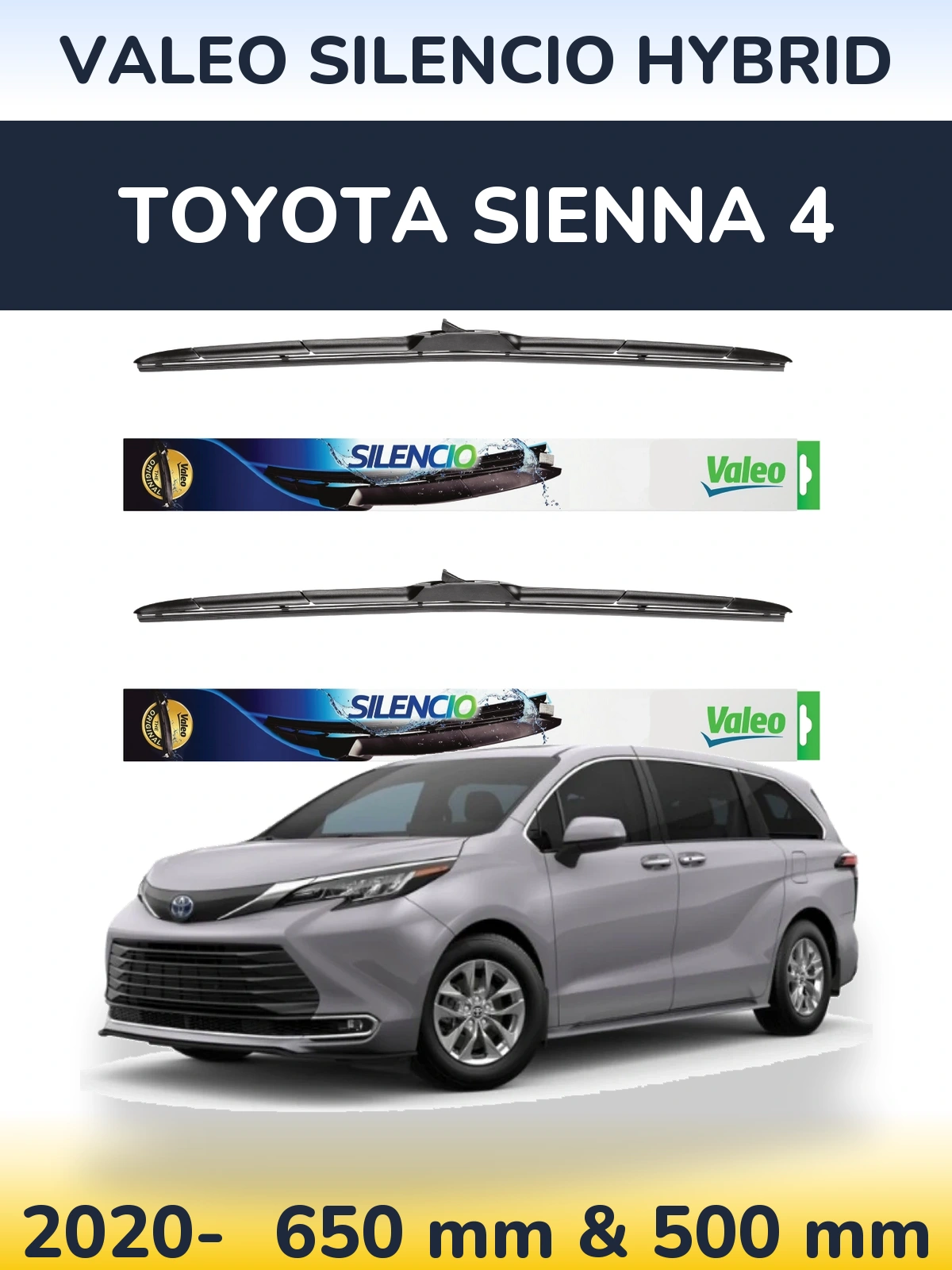 Torkarblad Valeo Silencio Hybrid för Toyota Sienna 4