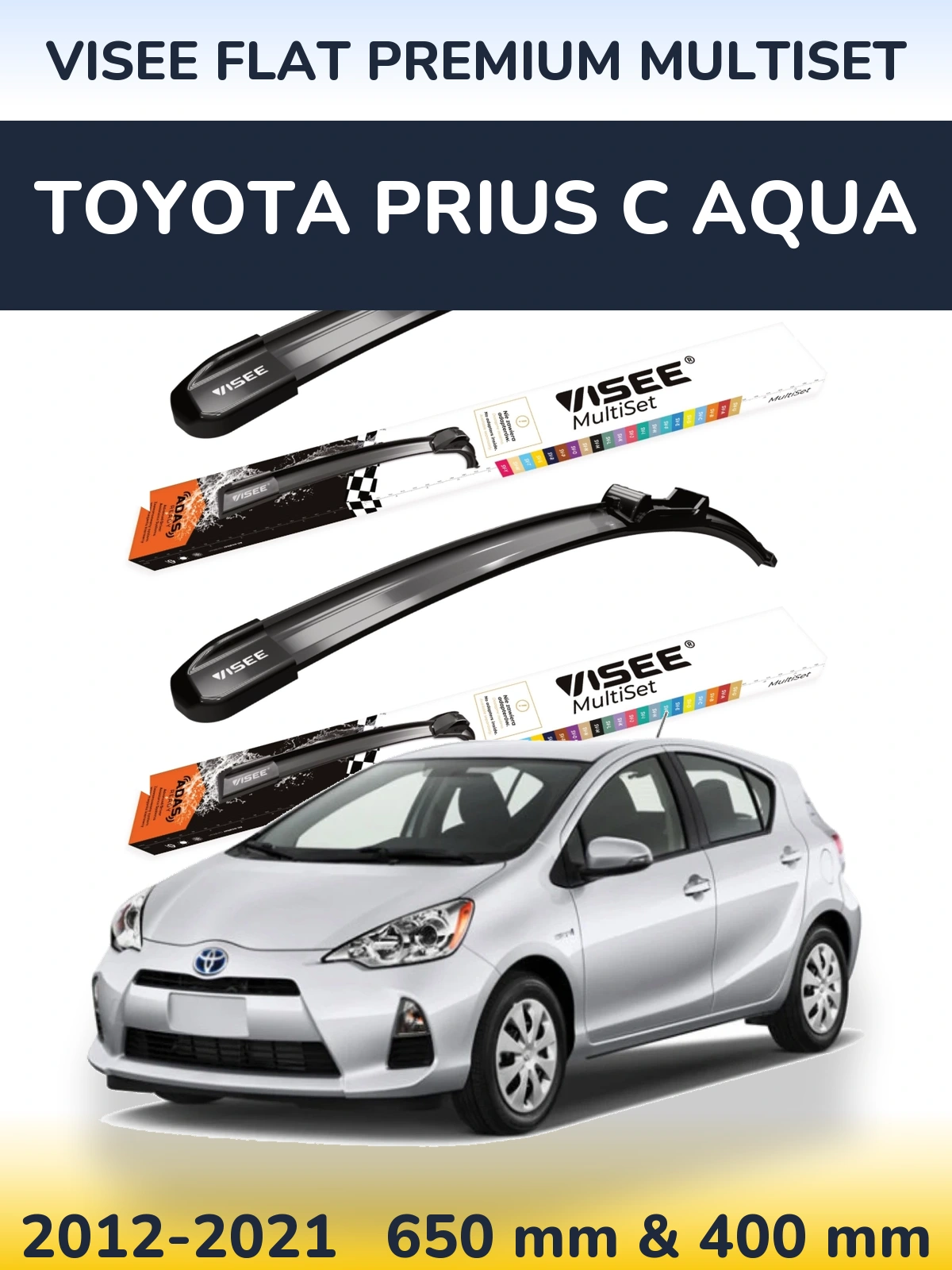 Torkarblad VISEE FLAT PREMIUM MultiSet för Toyota Prius C Aqua