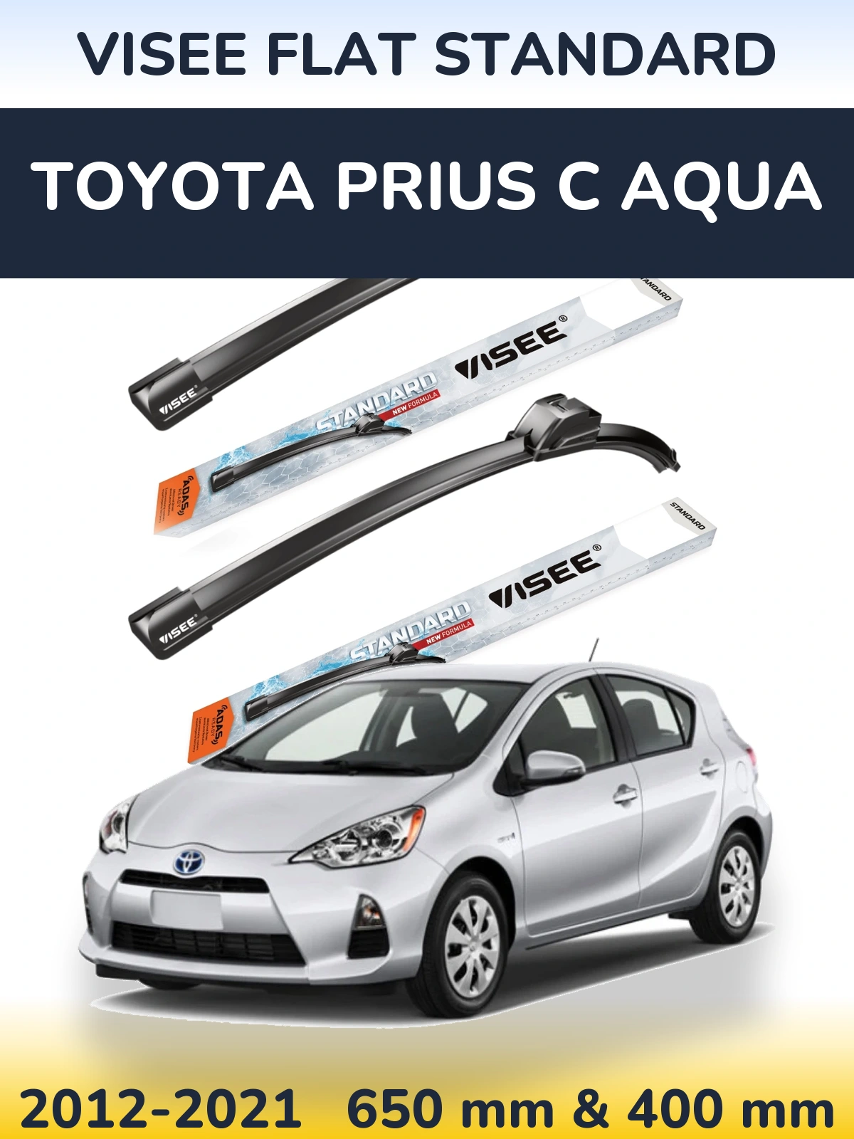 Torkarblad VISEE FLAT STANDARD för Toyota Prius C Aqua