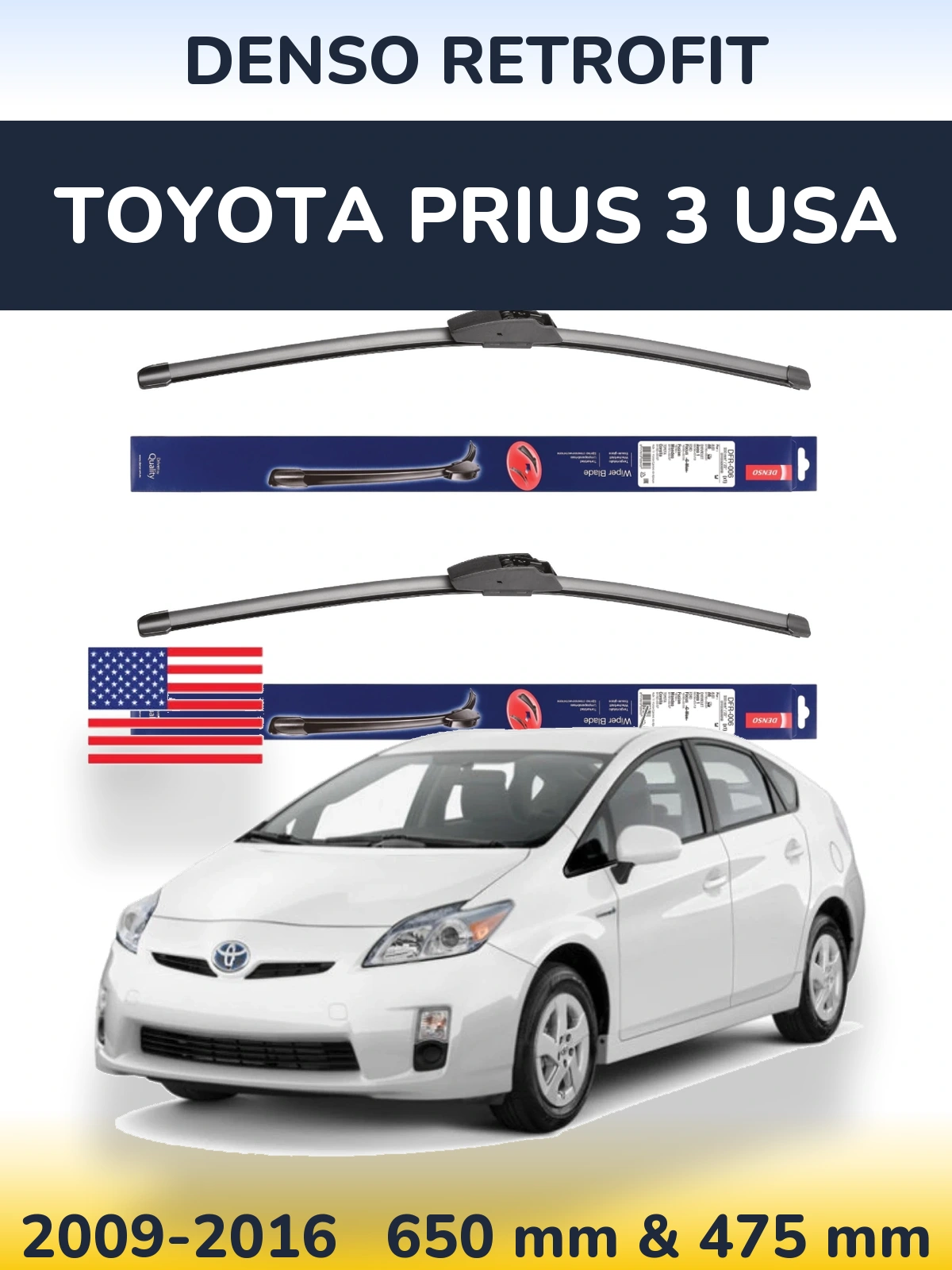 Torkarblad Denso Retrofit för Toyota Prius 3 USA