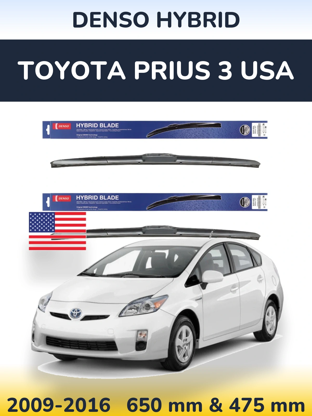 Torkarblad Denso Hybrid för Toyota Prius 3 USA
