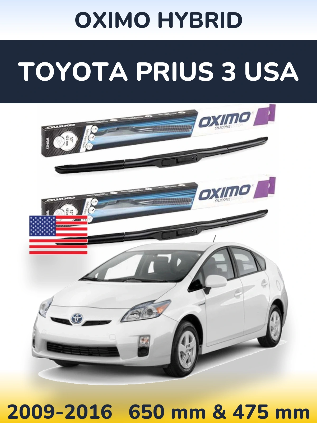 Torkarblad Oximo Hybrid för Toyota Prius 3 USA