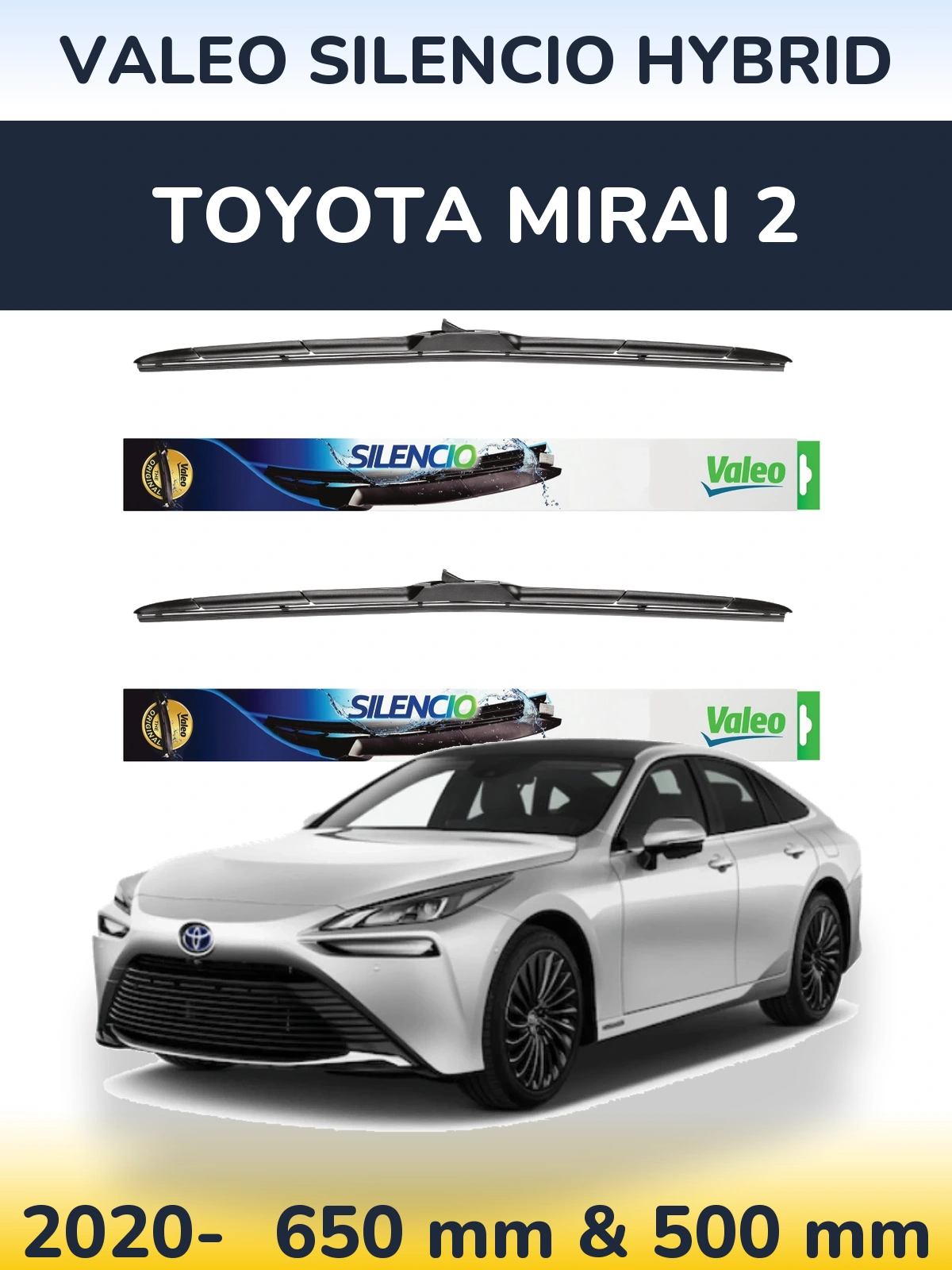 Torkarblad Valeo Silencio Hybrid för Toyota Mirai 2