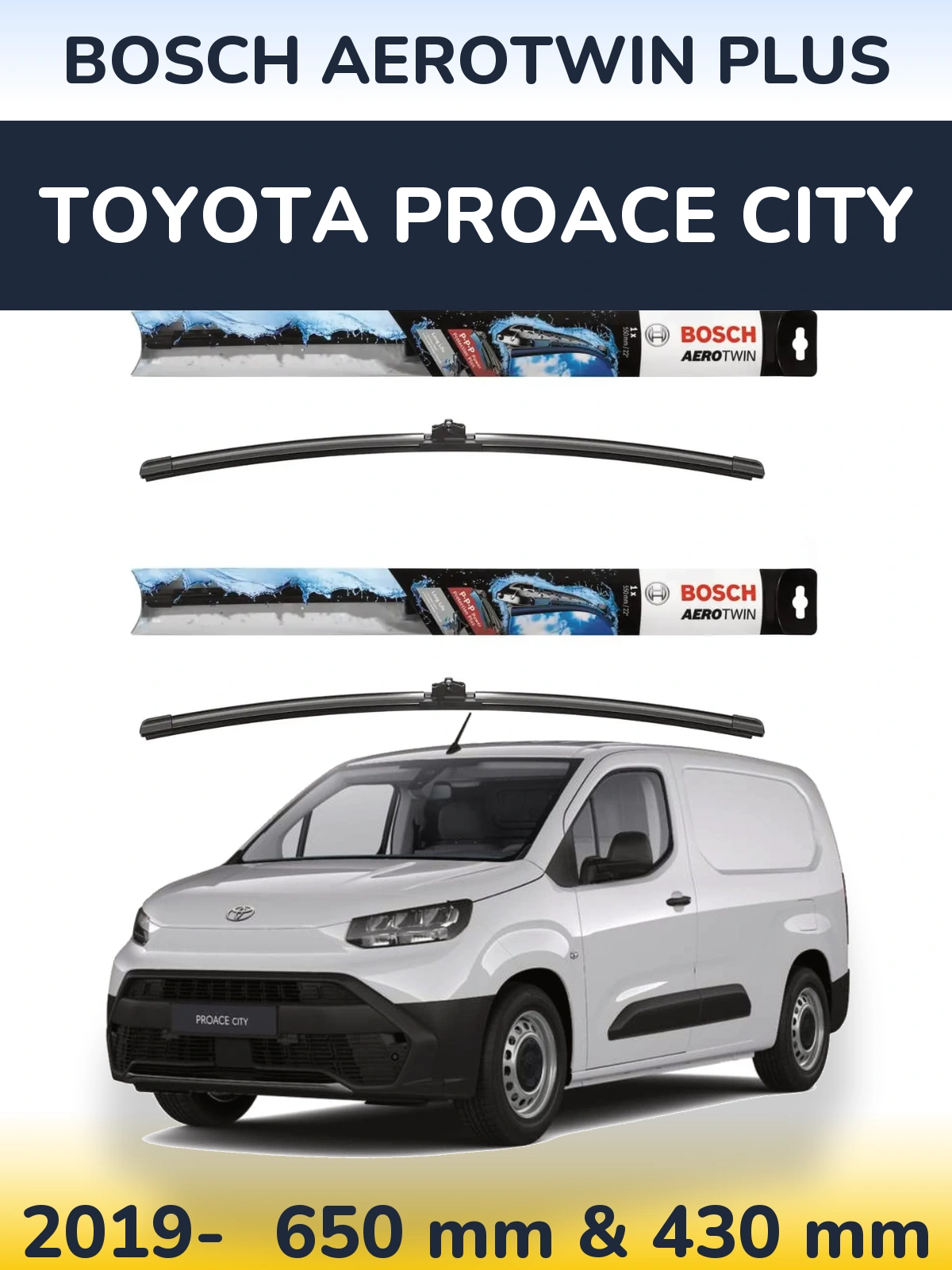 Torkarblad BOSCH AeroTwin Plus för Toyota ProAce City