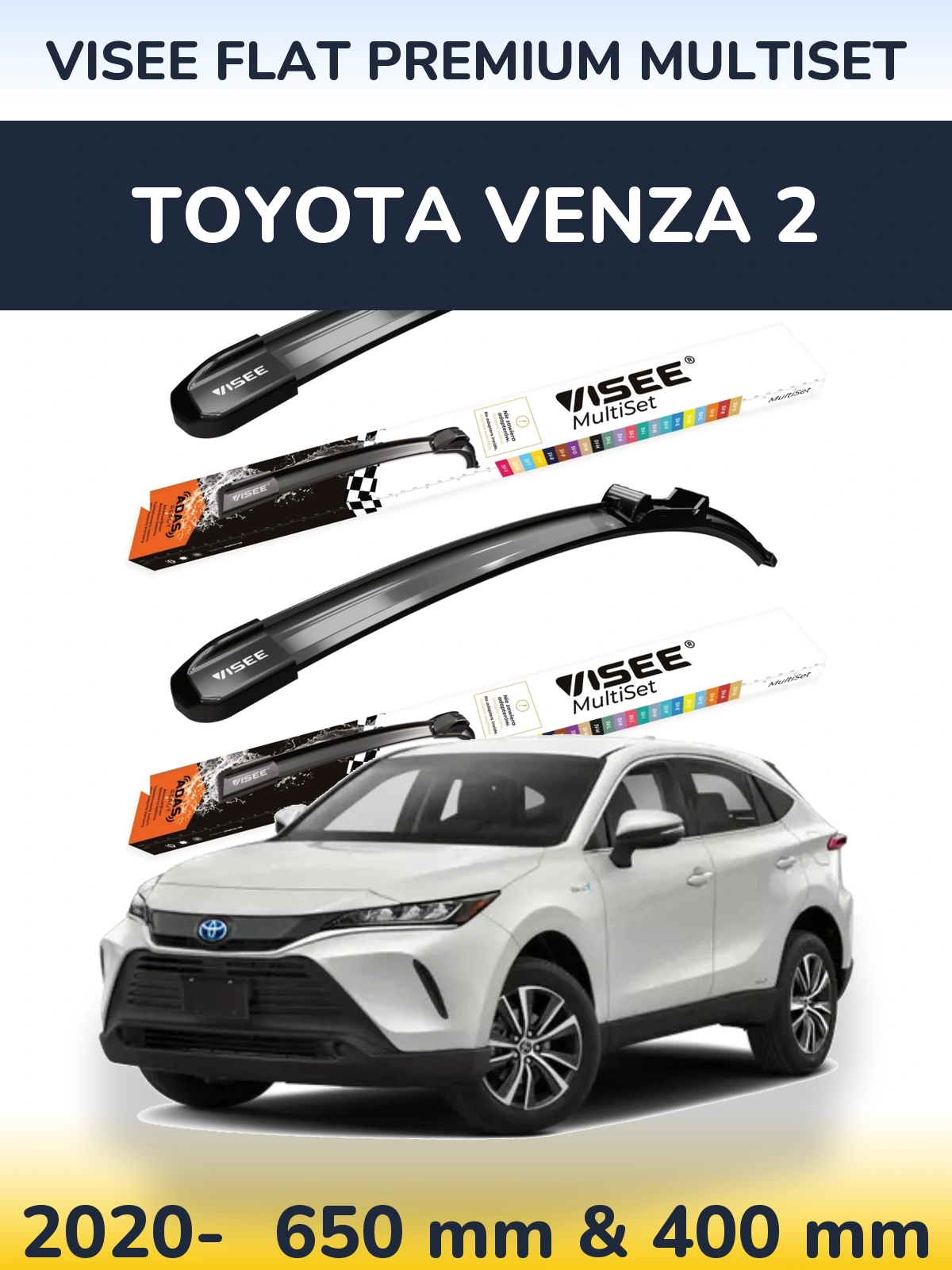 Torkarblad VISEE FLAT PREMIUM MultiSet för Toyota Venza 2