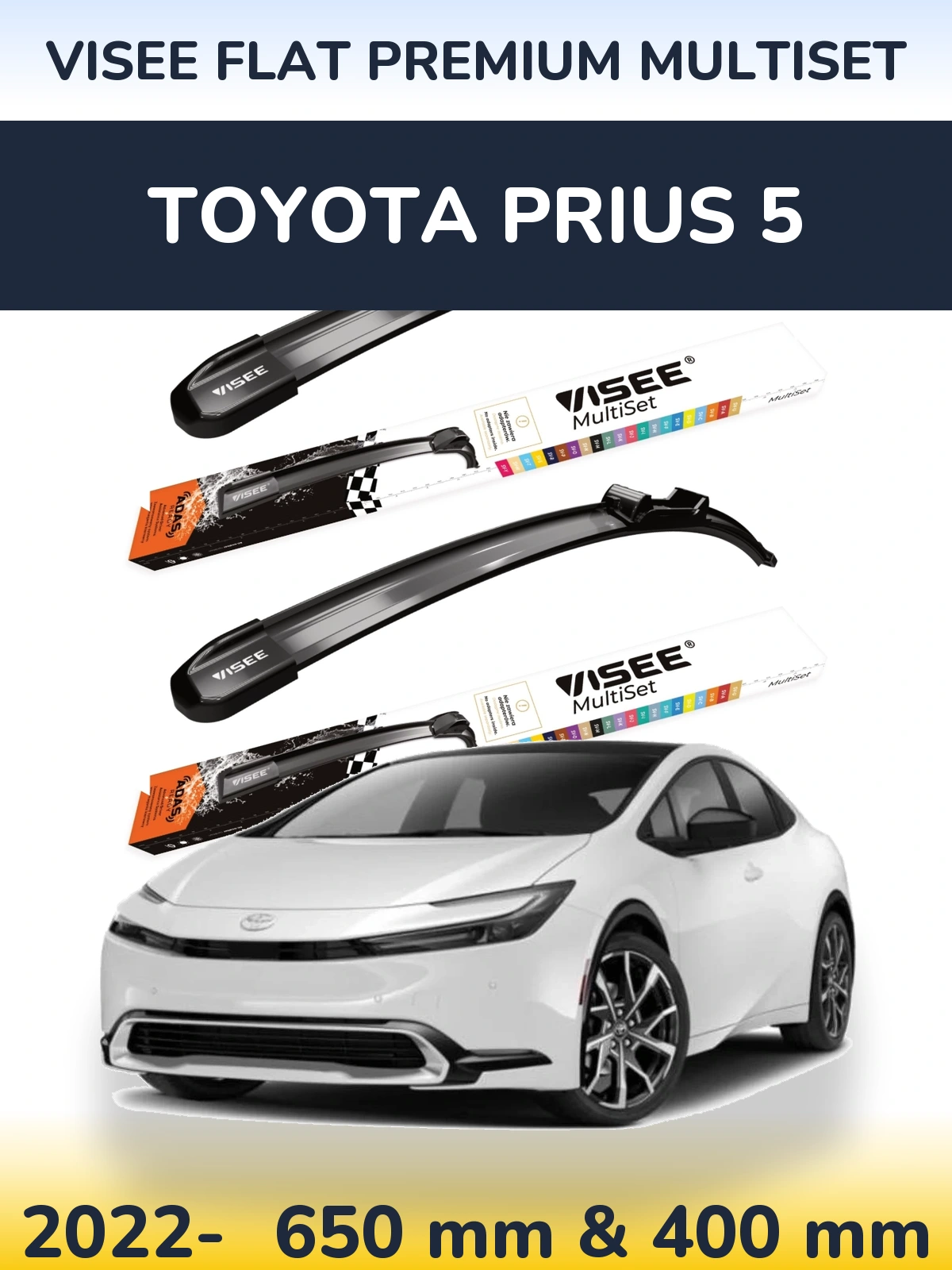 Torkarblad VISEE FLAT PREMIUM MultiSet för Toyota Prius 5