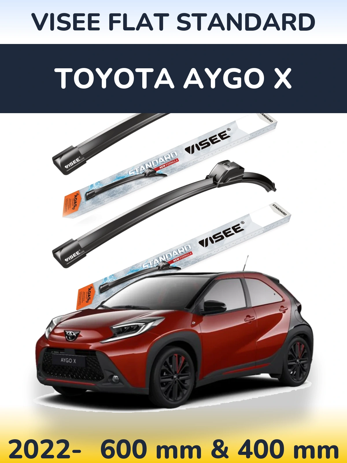 Torkarblad VISEE FLAT STANDARD för Toyota Aygo X