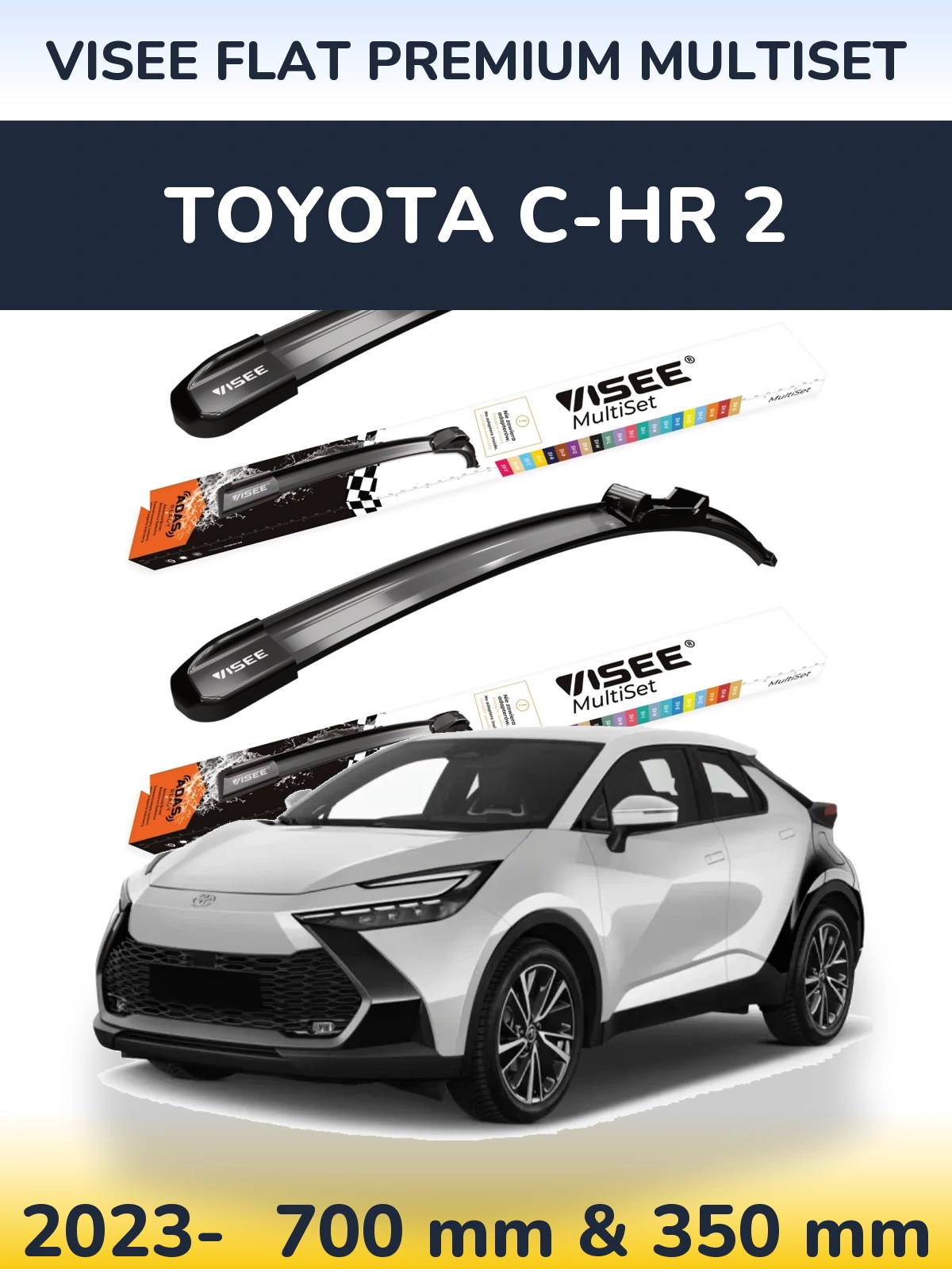 Torkarblad VISEE FLAT PREMIUM MultiSet för Toyota C-HR 2